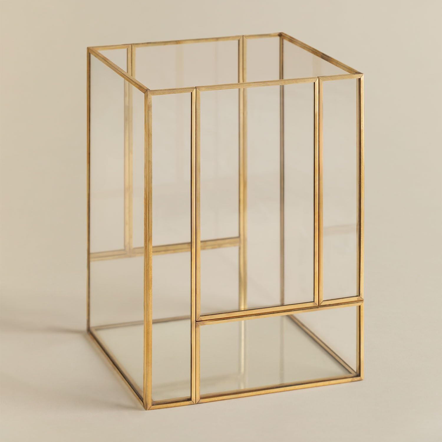 Sklum Gerson Portacandele in Vetro 19 cm Dorato
