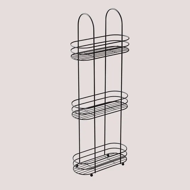 Sklum Yasim scaffale 3 ripiani acciaio nero