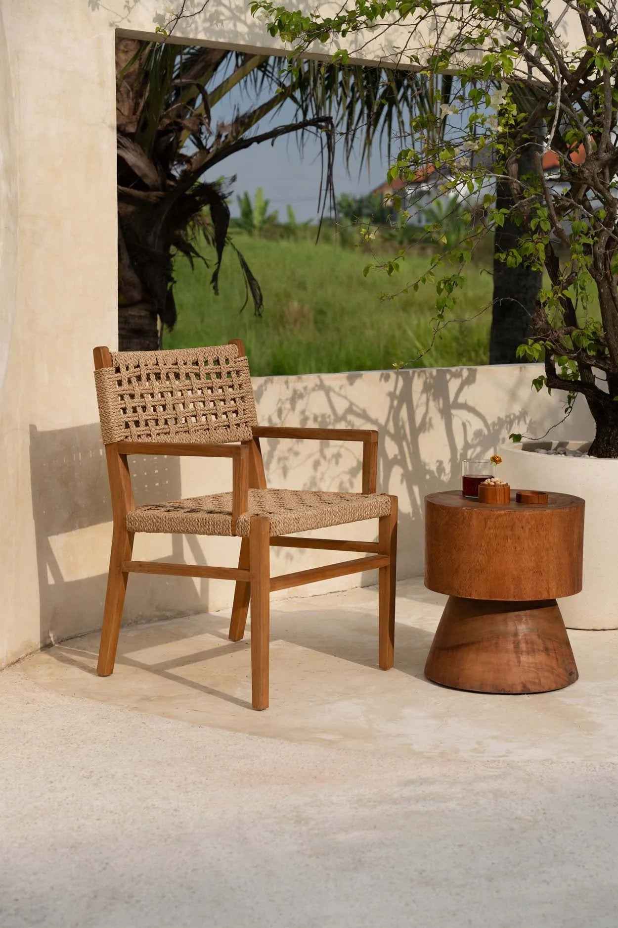 Bambua Othonoi sedia da pranzo teak riciclato