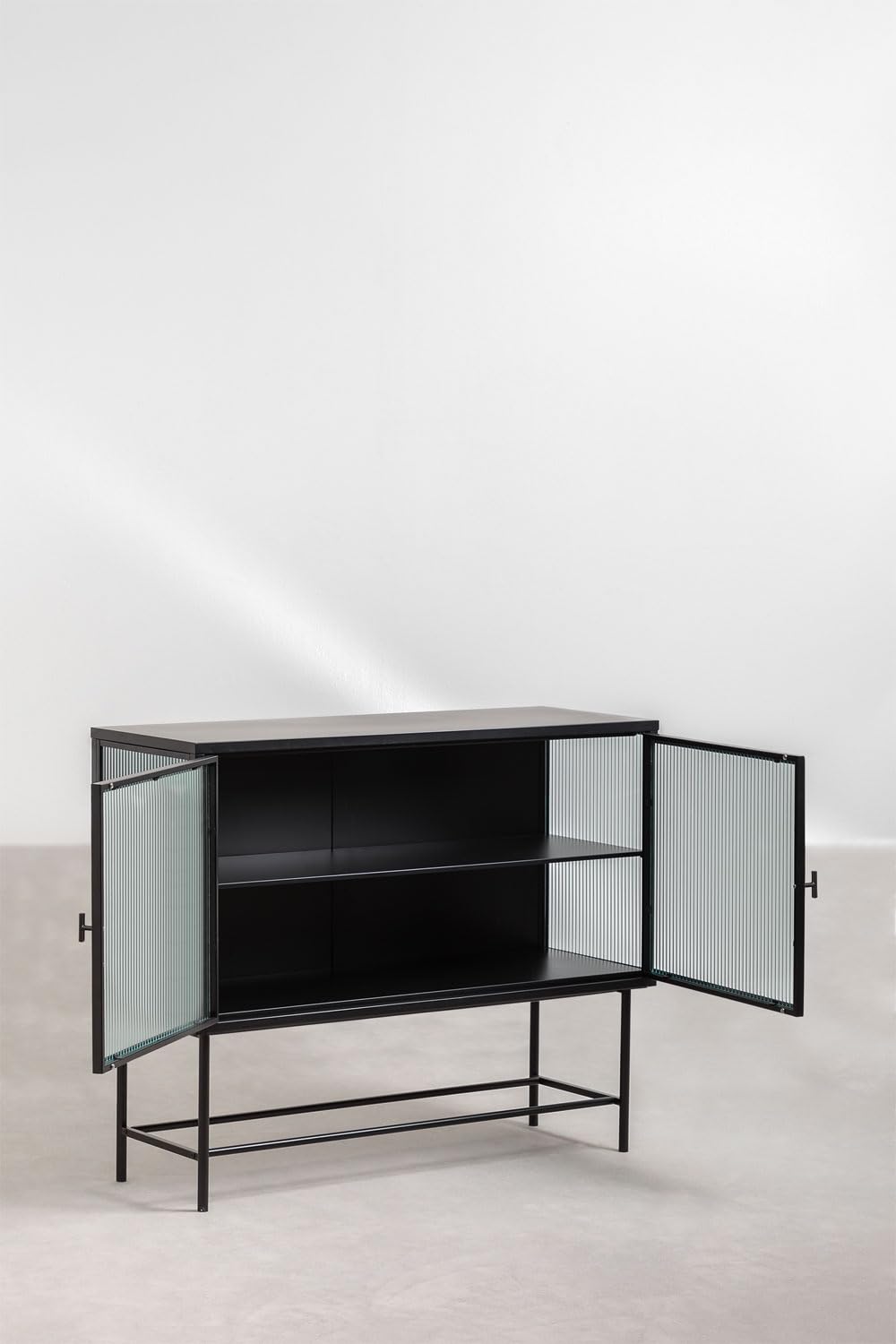 Sklum Verticale madia metallo vetro nera 110 cm