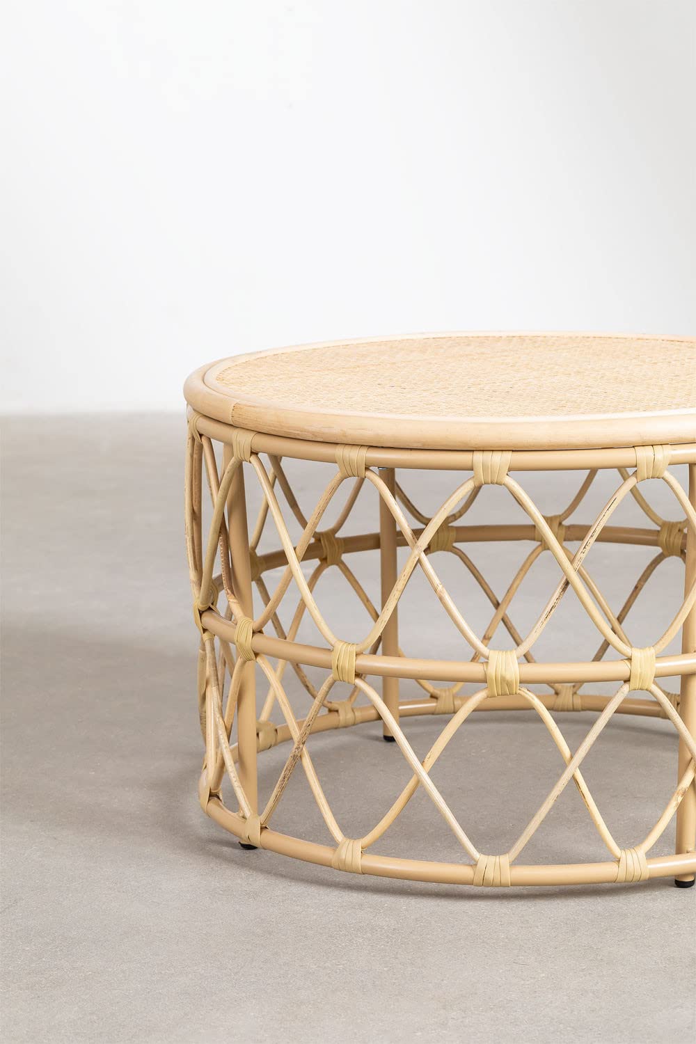 Sklum Zan Ø60 cm Tavolino Rotondo in Rattan