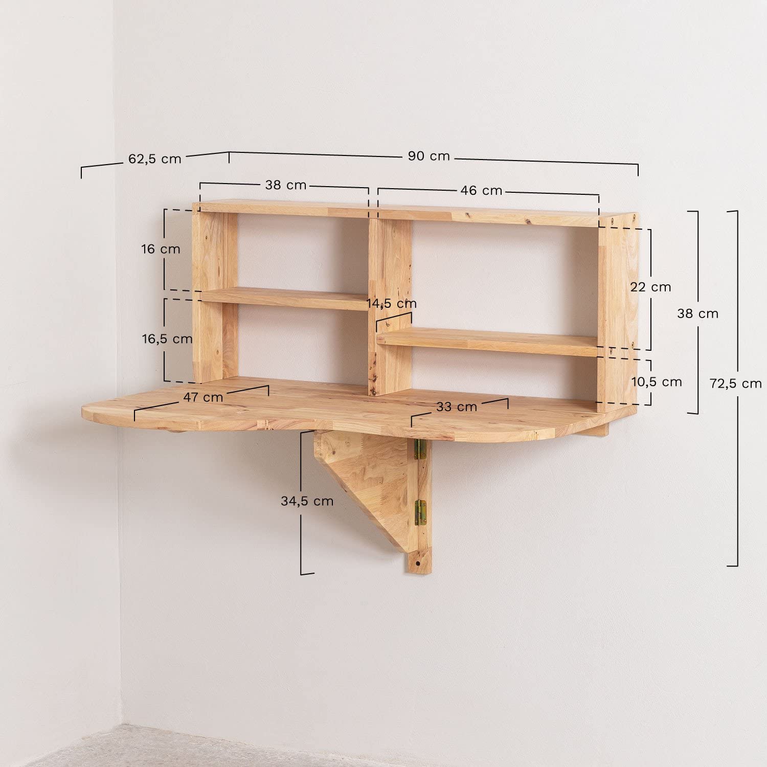 Sklum Olett scrivania a parete legno 90x62,5 cm