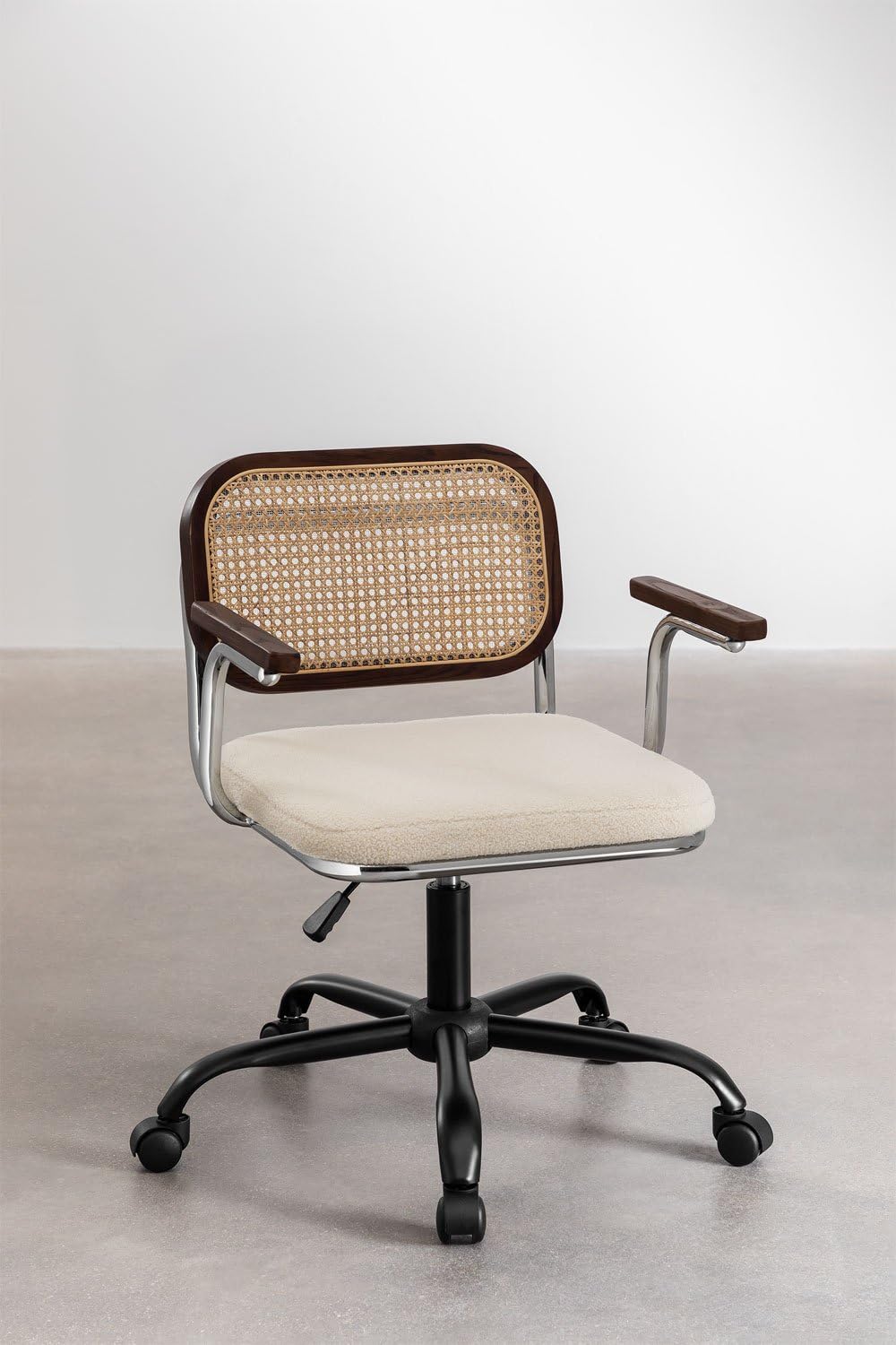Sklum Tento Sedia da Ufficio in Ciniglia con Rattan