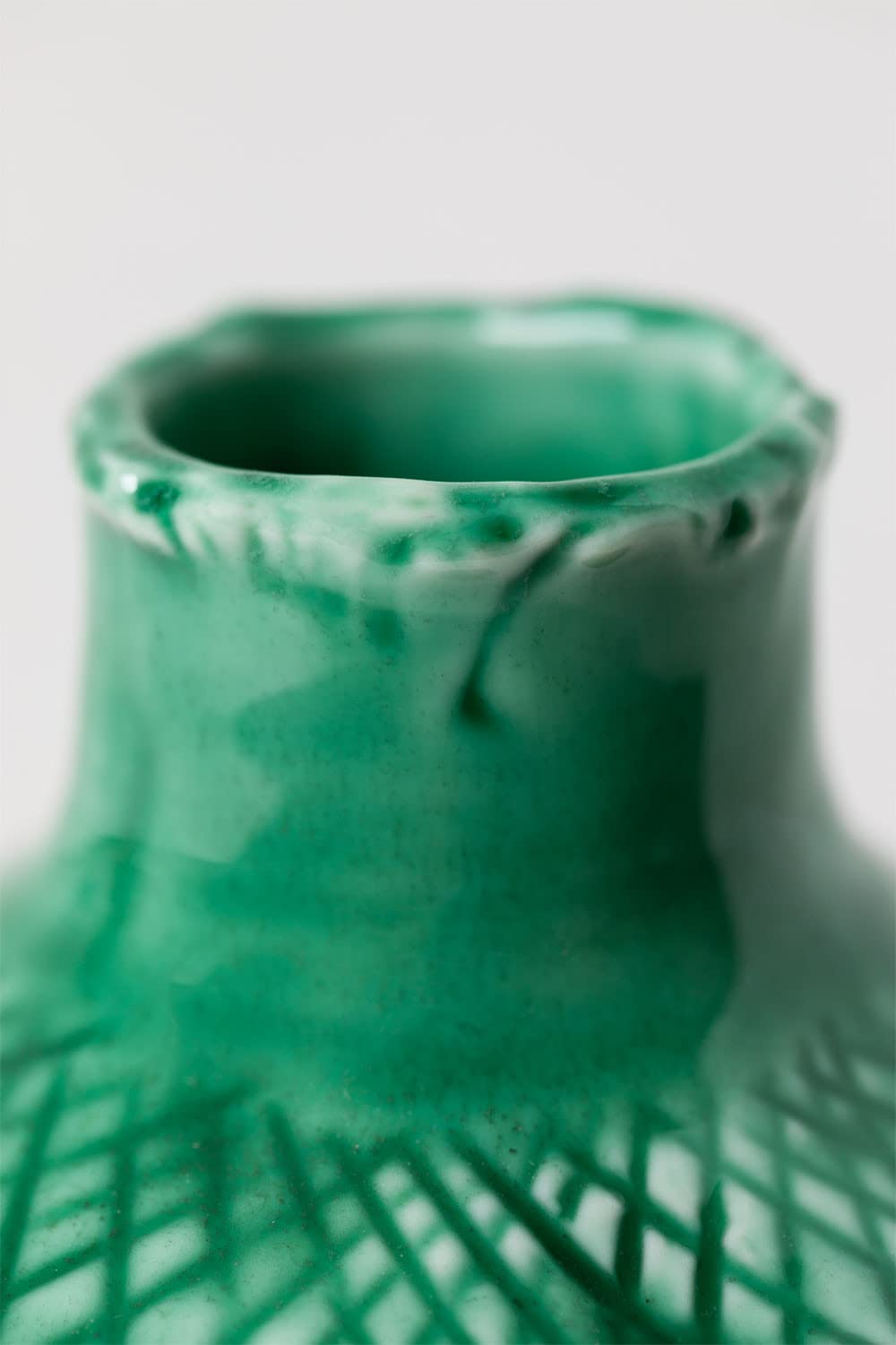 Sklum Ayon vaso decorativo ceramica verde smeraldo 16 cm