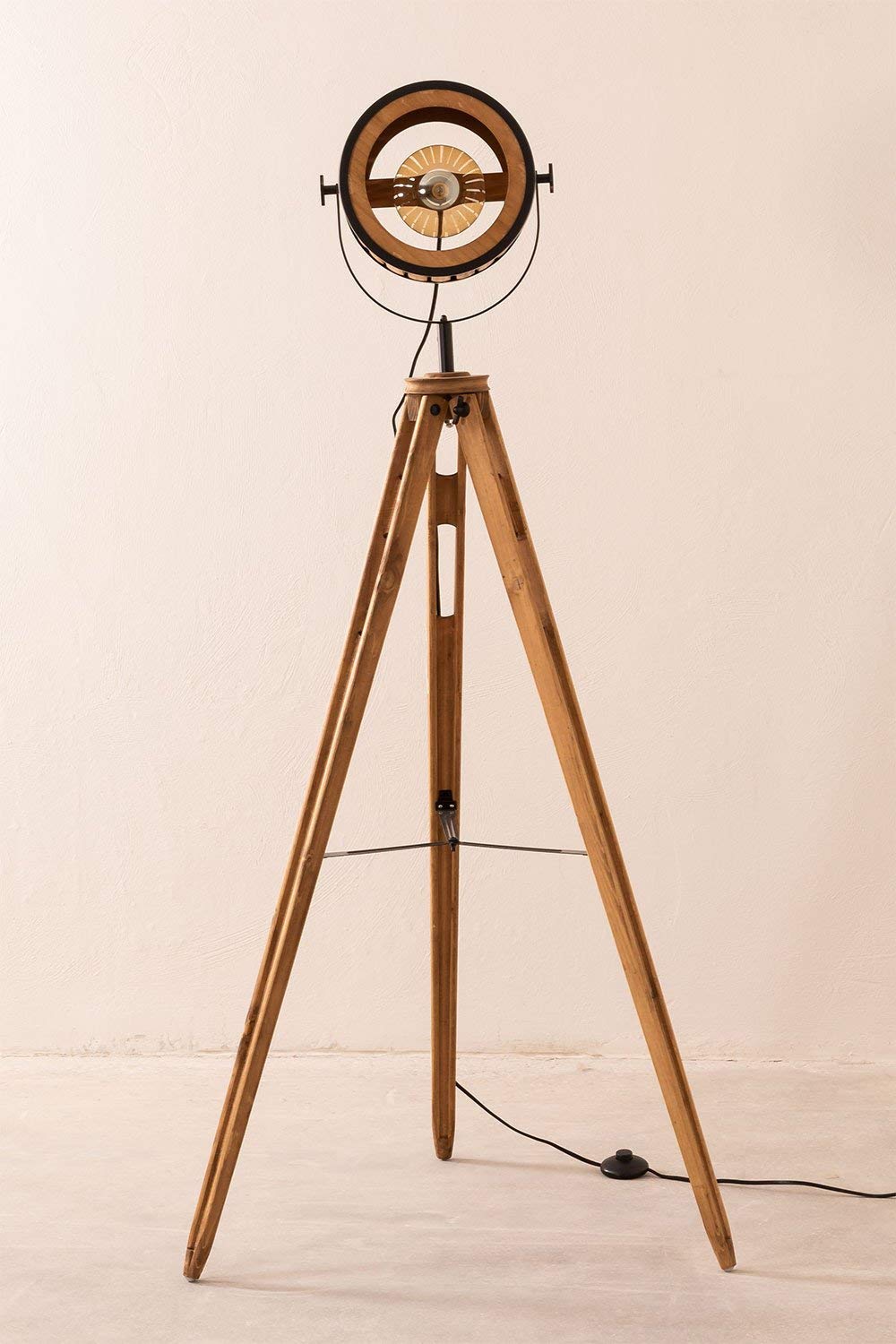 Sklum Bamb lampada da terra treppiede black natural 160 cm