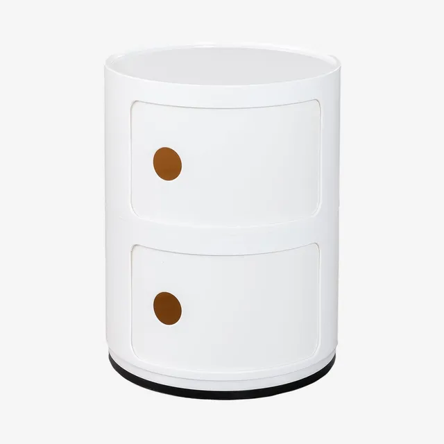 Sklum Babel Comodino Tondo Ø32 cm Bianco Antico
