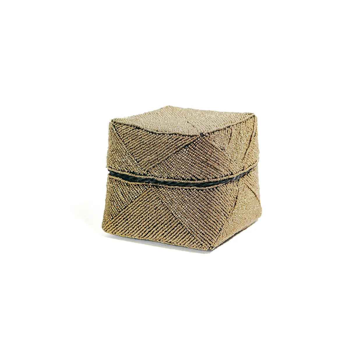 Bambua The Beaded Basket cestino oro S