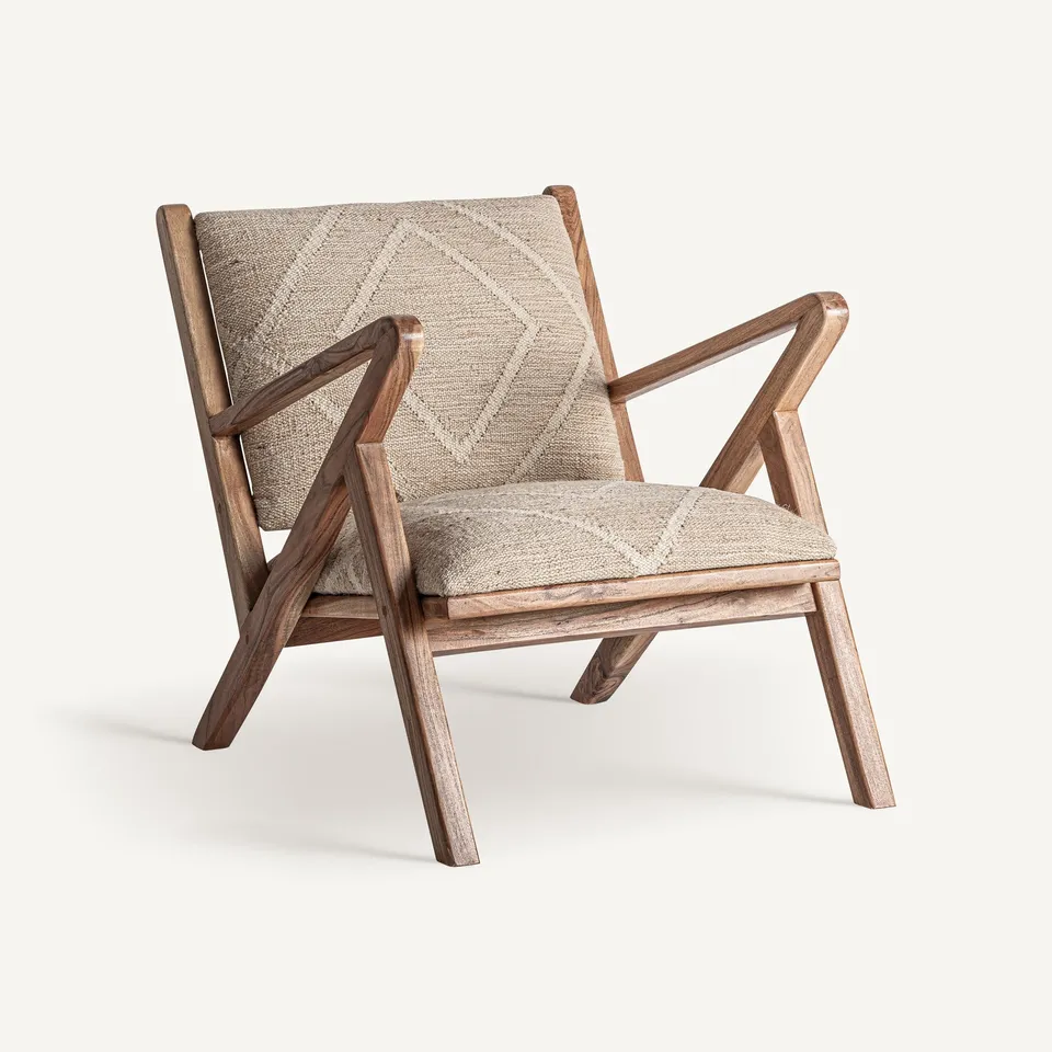 Bambua Elgin poltrona juta legno mango intrecciata