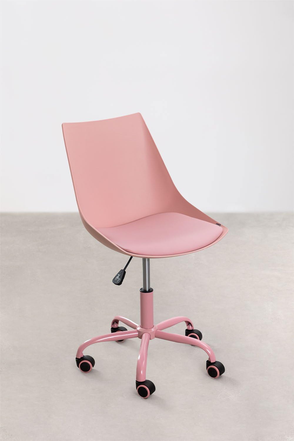 Sklum Adoni sedia da ufficio rosa regolabile con ruote