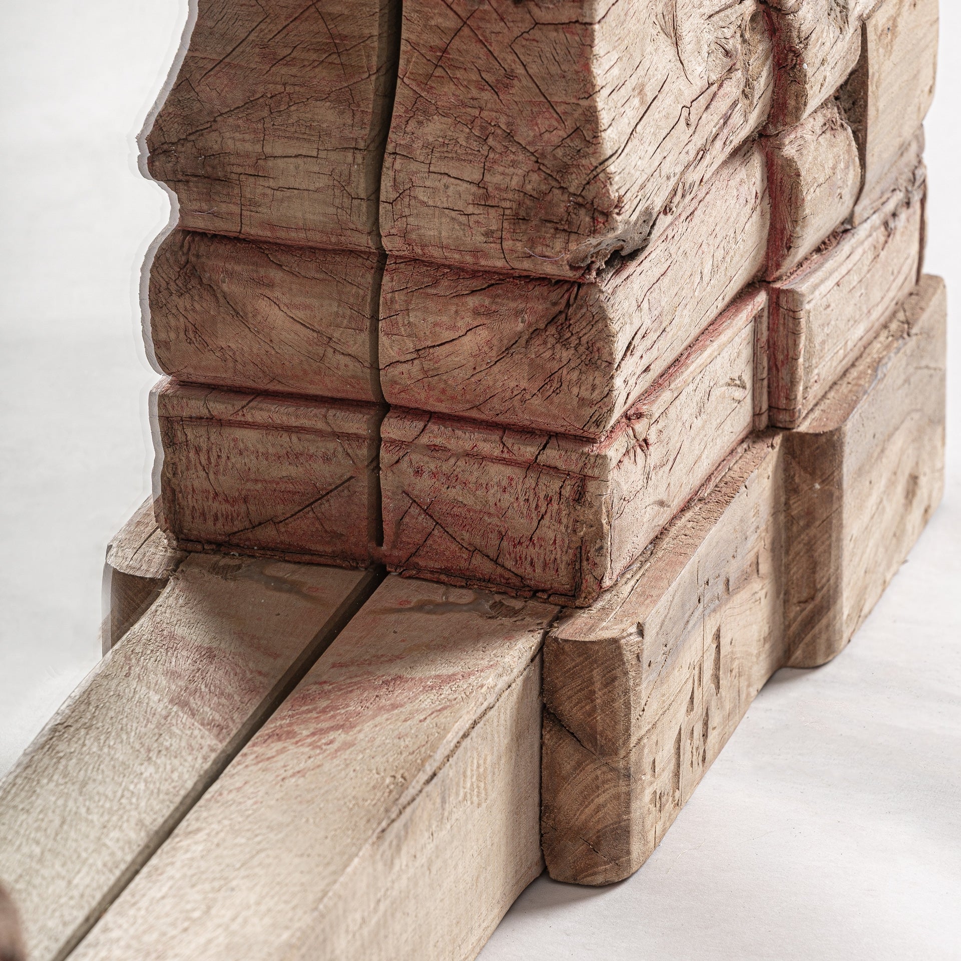 Bambua Shike Specchio da Terra Teak Intagliato
