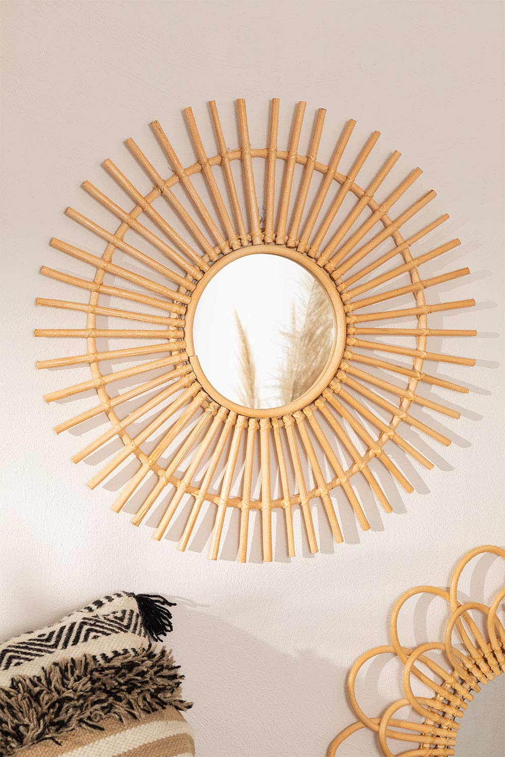 Sklum Beku Specchio Rotondo Ø60 cm Rattan Naturale