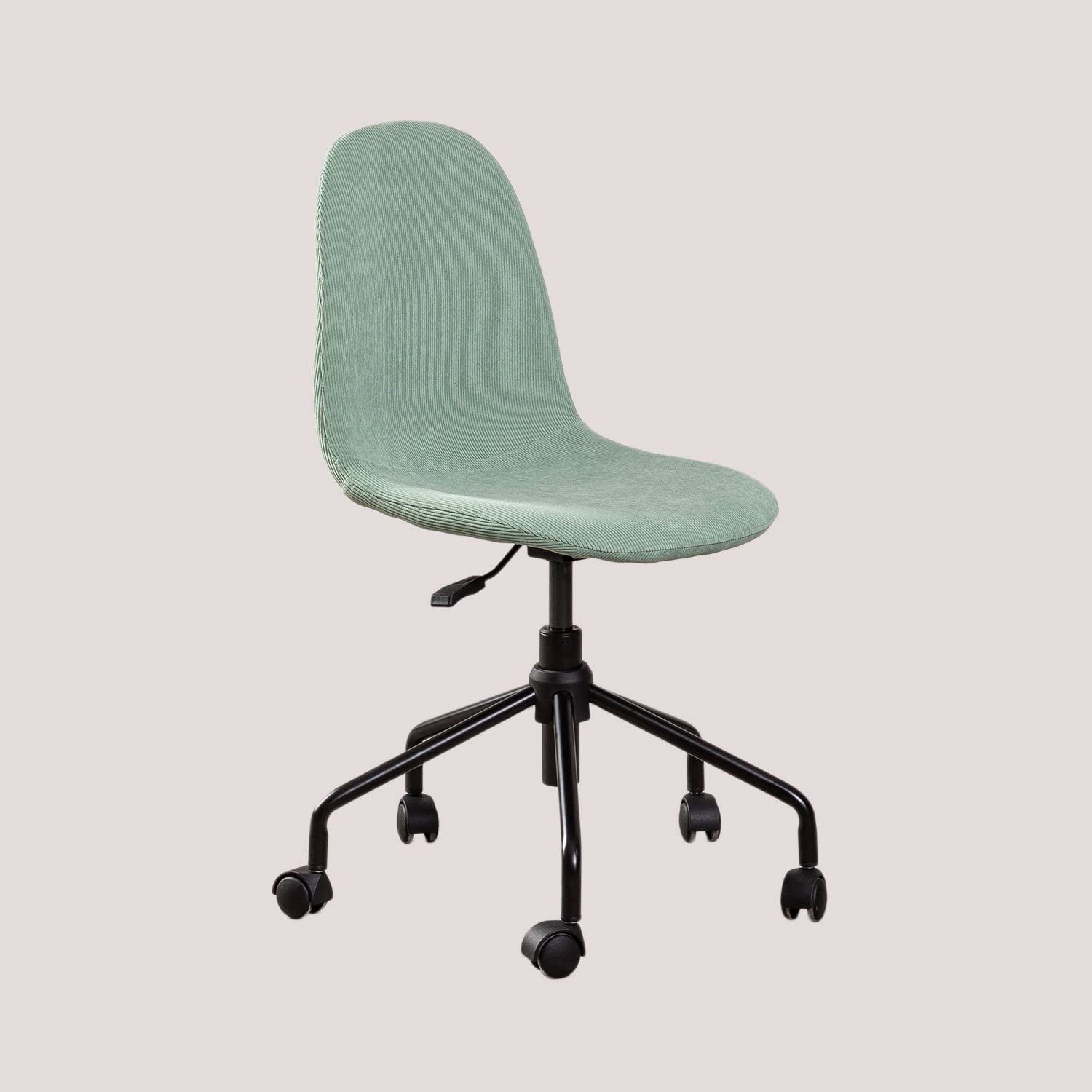 Sklum Glamm sedia da scrivania velluto a coste con ruote