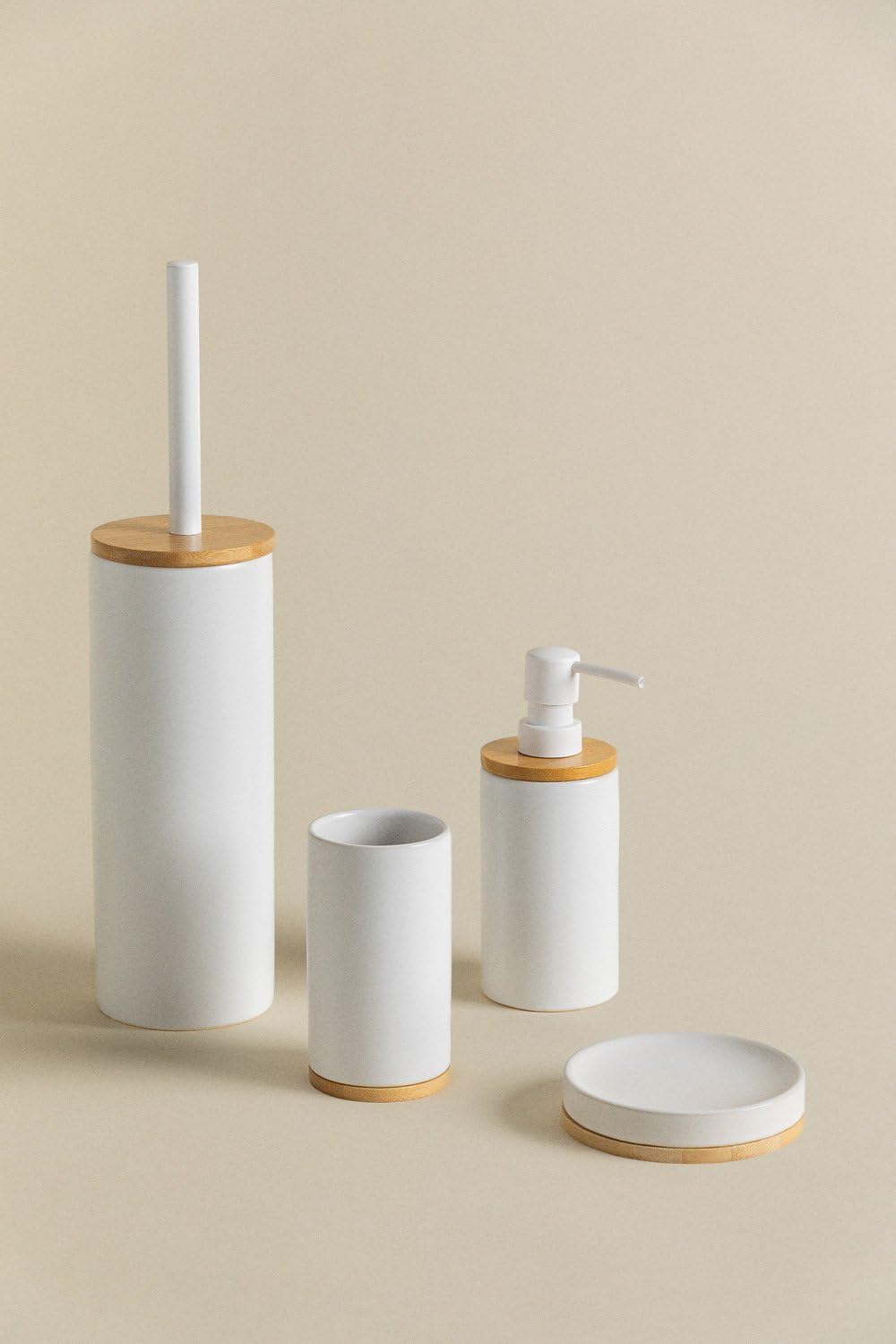 Sklum Elvan Dispenser Sapone Ceramica Bambù