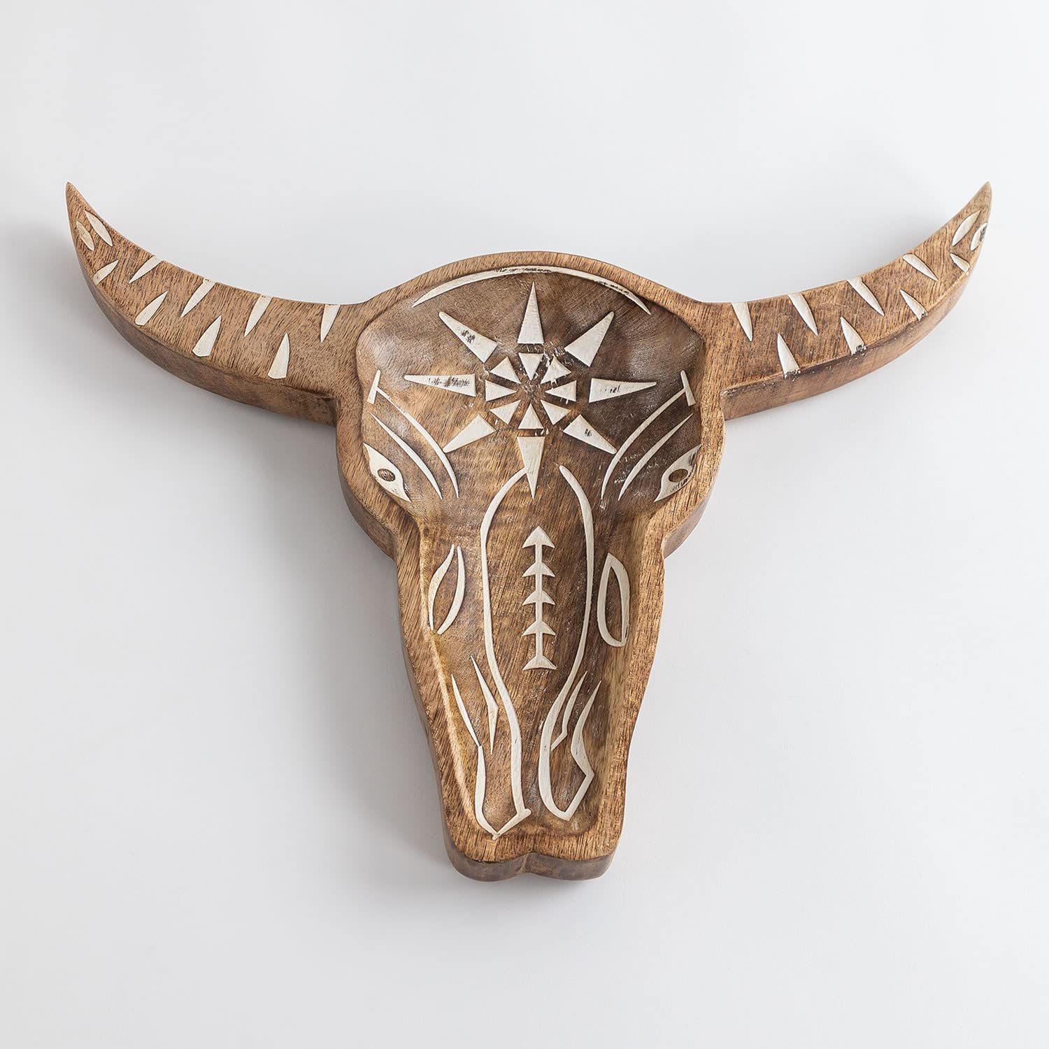 Sklum Sonte figura decorativa teschio in legno mango