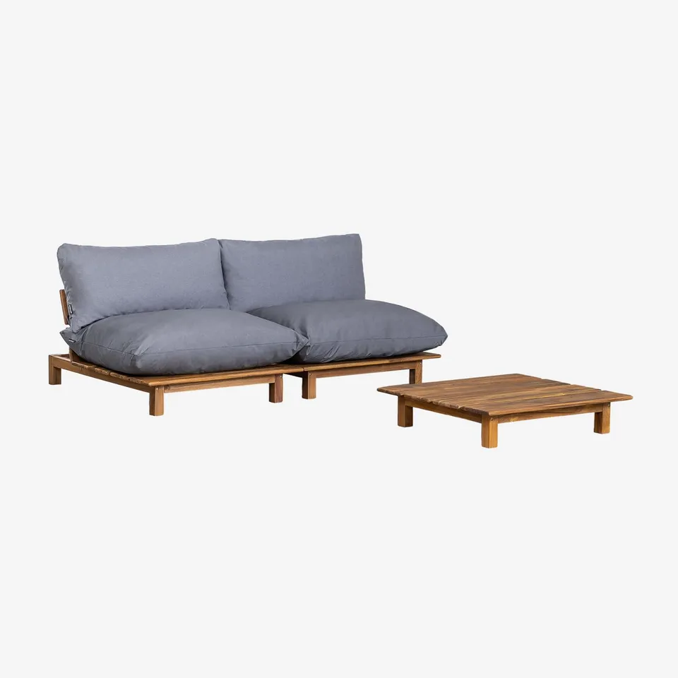 Sklum Brina 2 Pezzi con Tavolino Divano in acacia