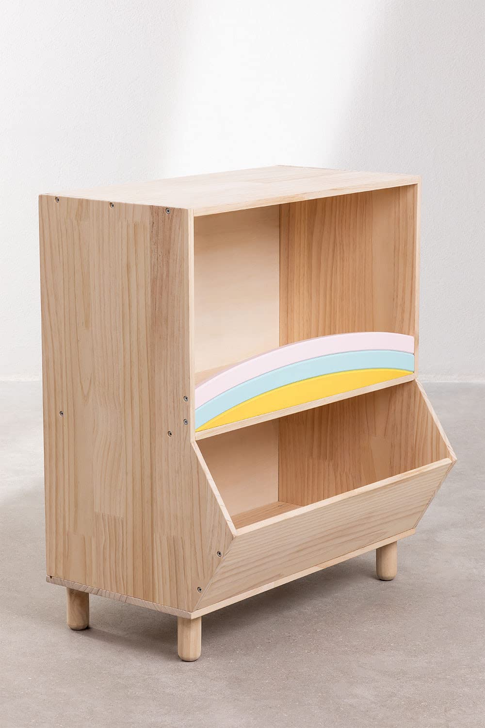 Sklum Rainbow Kids mobiletto legno pino 2 scomparti