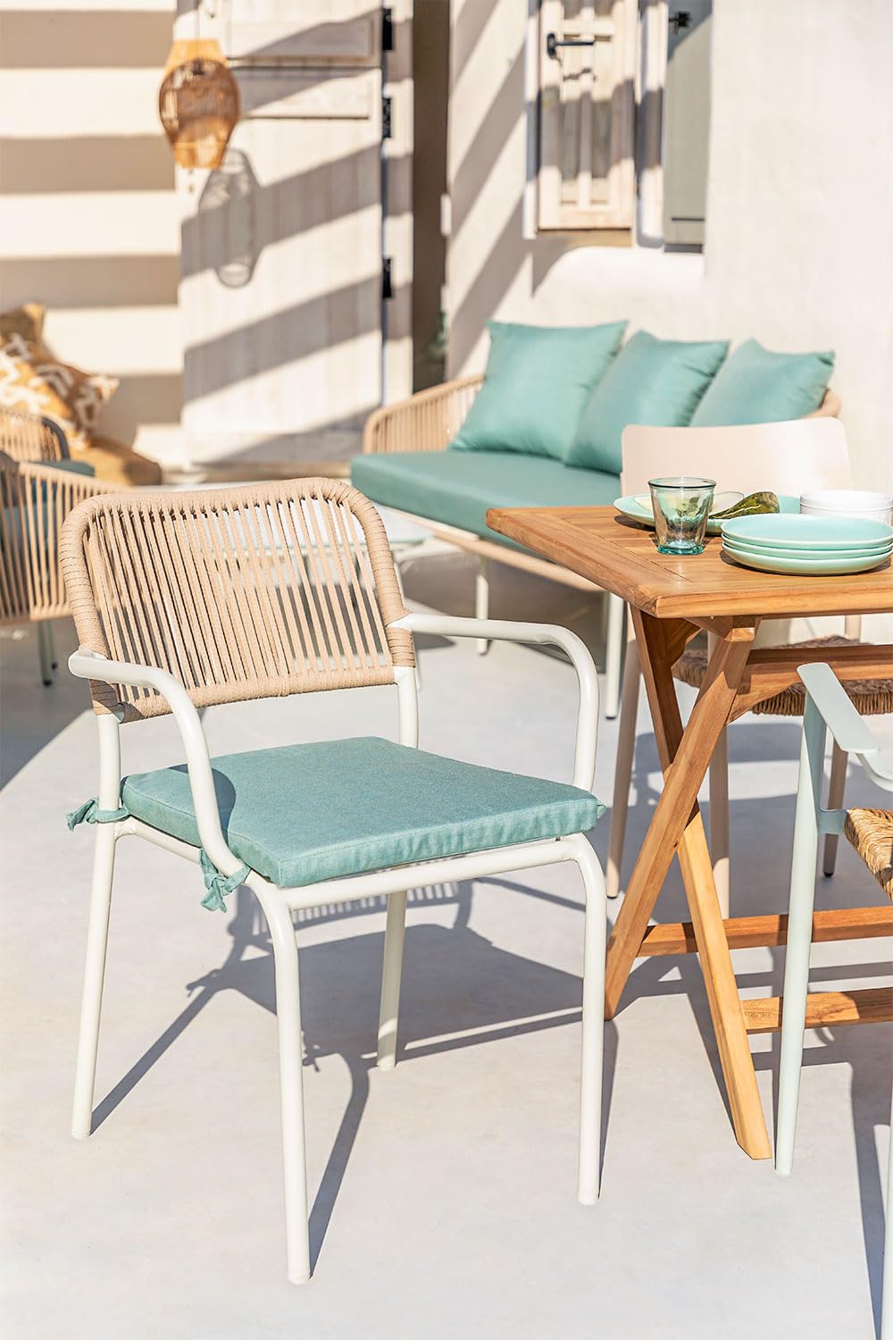 Sklum Arhiza set 4 sedie da giardino impilabili verde abete