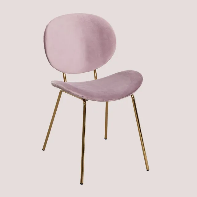 Sklum Laure sedia da pranzo rosa malva velluto