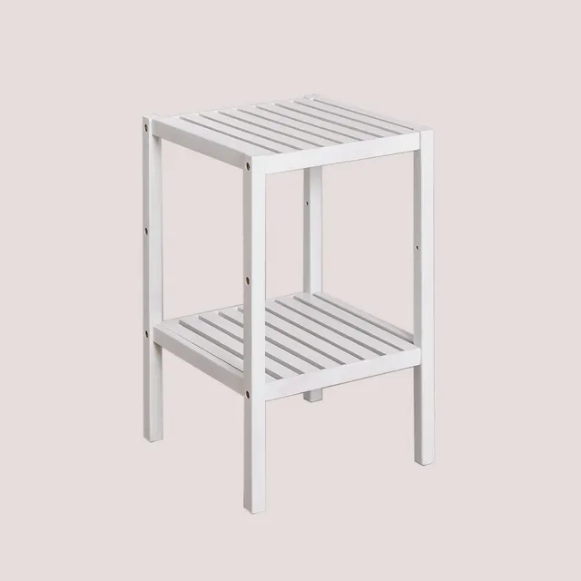 Sklum Zarak scaffale in bambù bianco e legno 50 cm