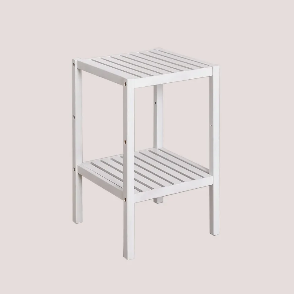 Sklum Zarak scaffale in bambù bianco e legno 50 cm