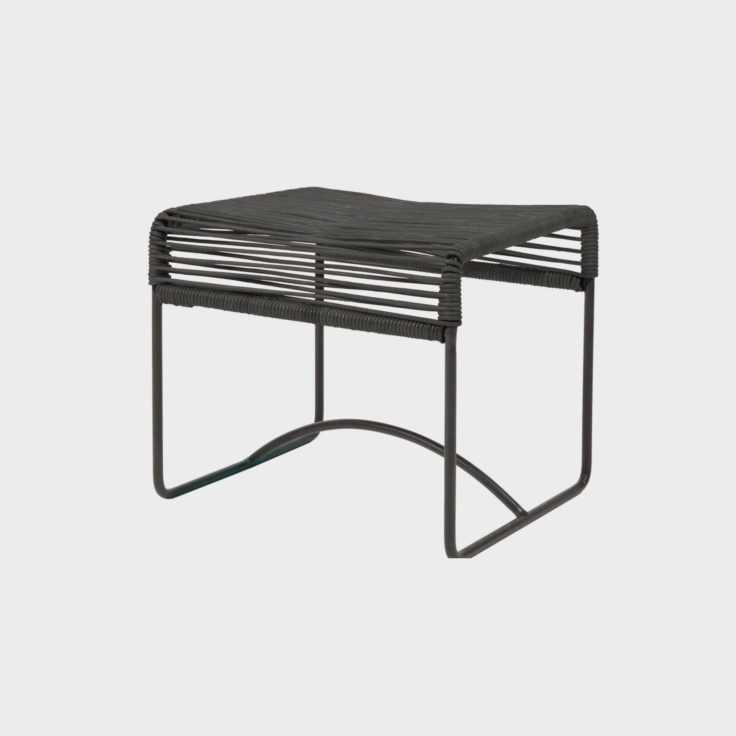 Acapulco Design Taburete sgabello in pelle nero 37 cm