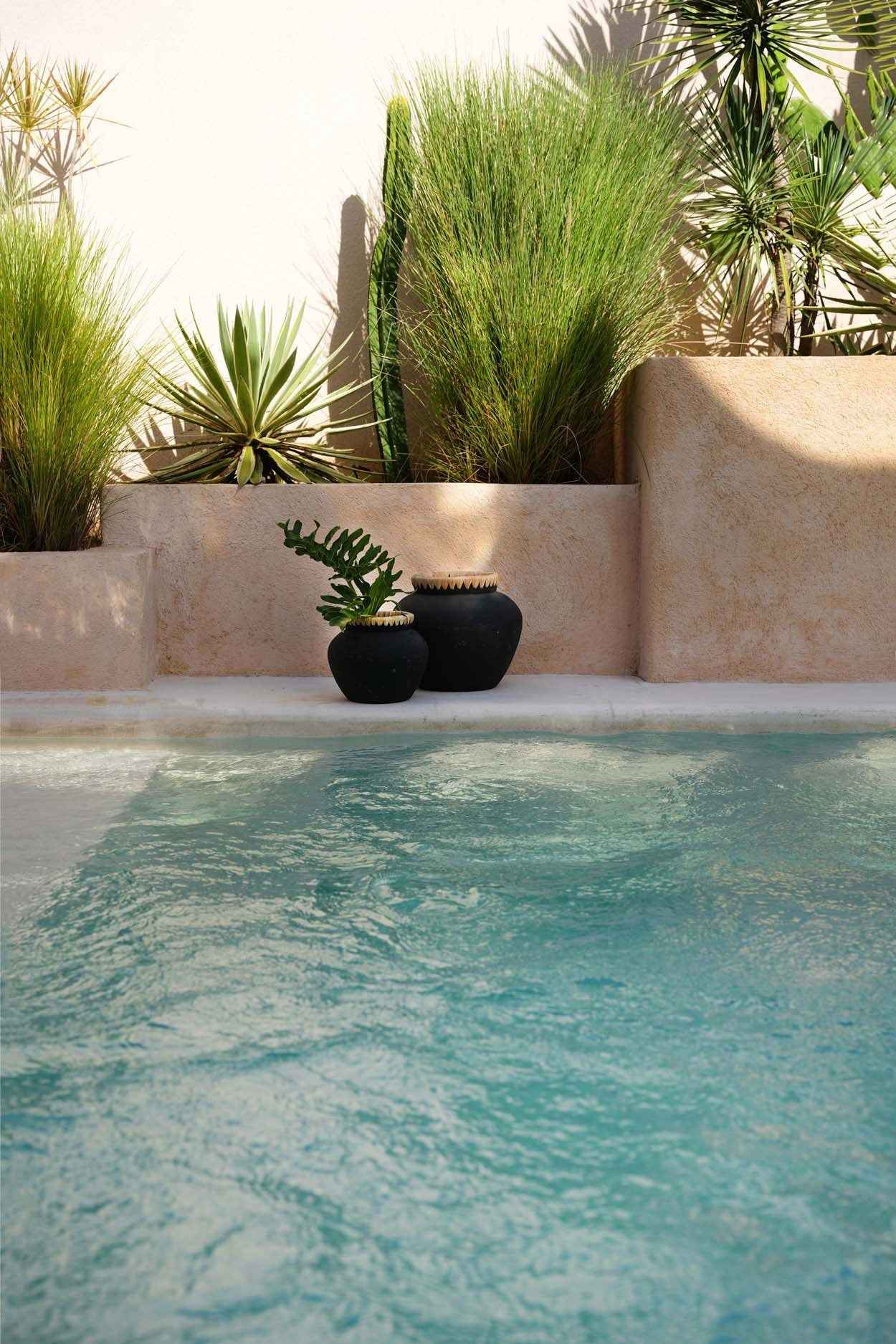 Bambua Styly vaso nero naturale L terracotta