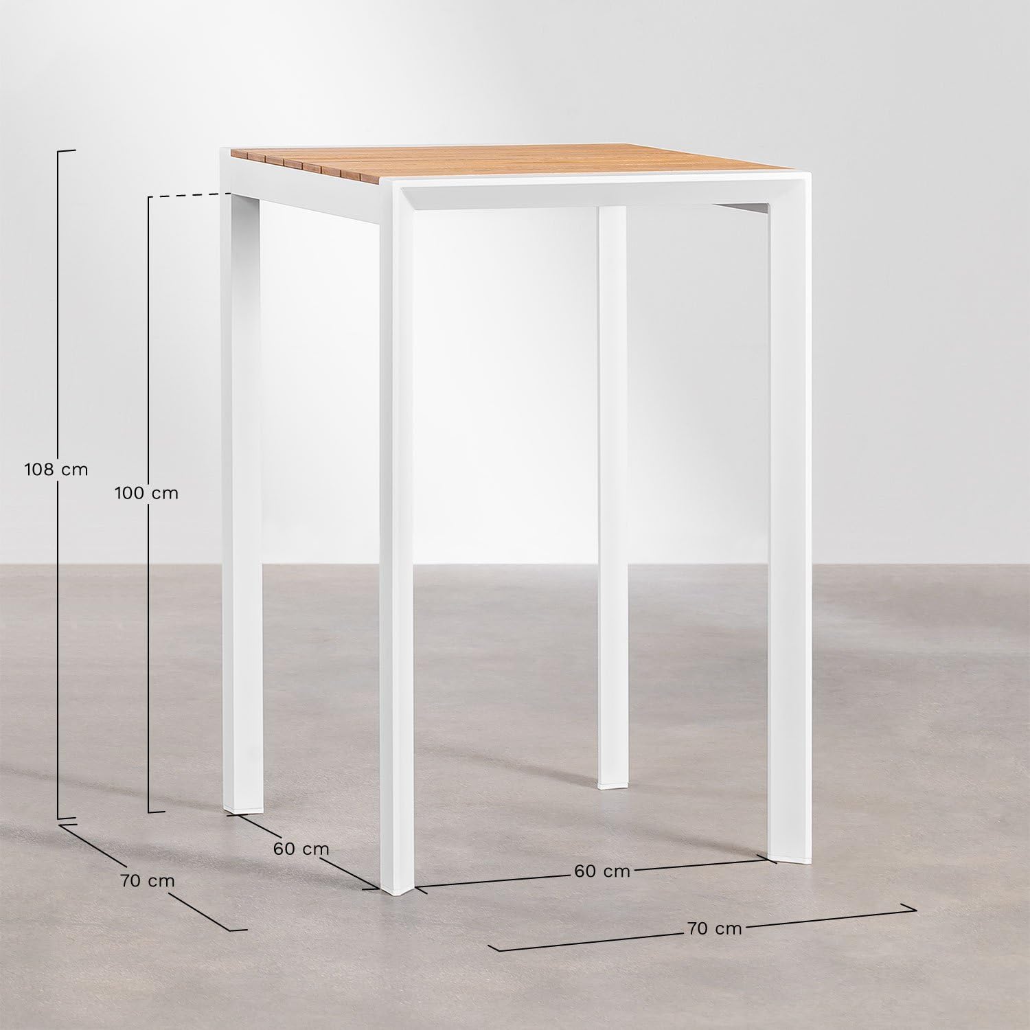 Sklum Archer tavolo bar alto quadrato 70x70 antracite