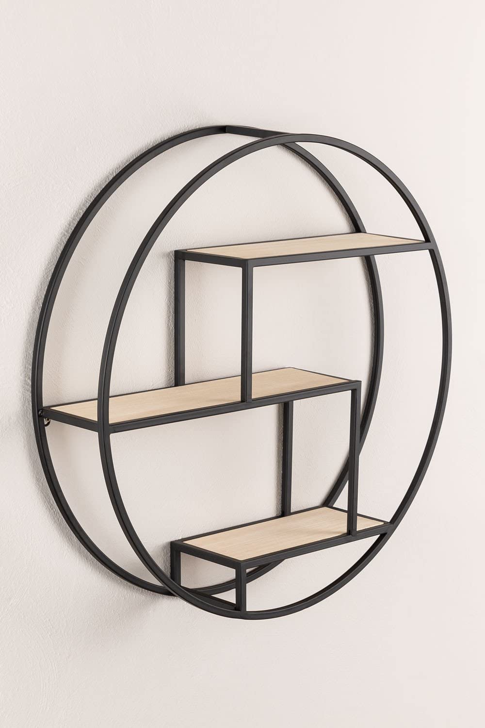 Sklum Kafren scaffale a parete Ø60 cm in legno e ferro