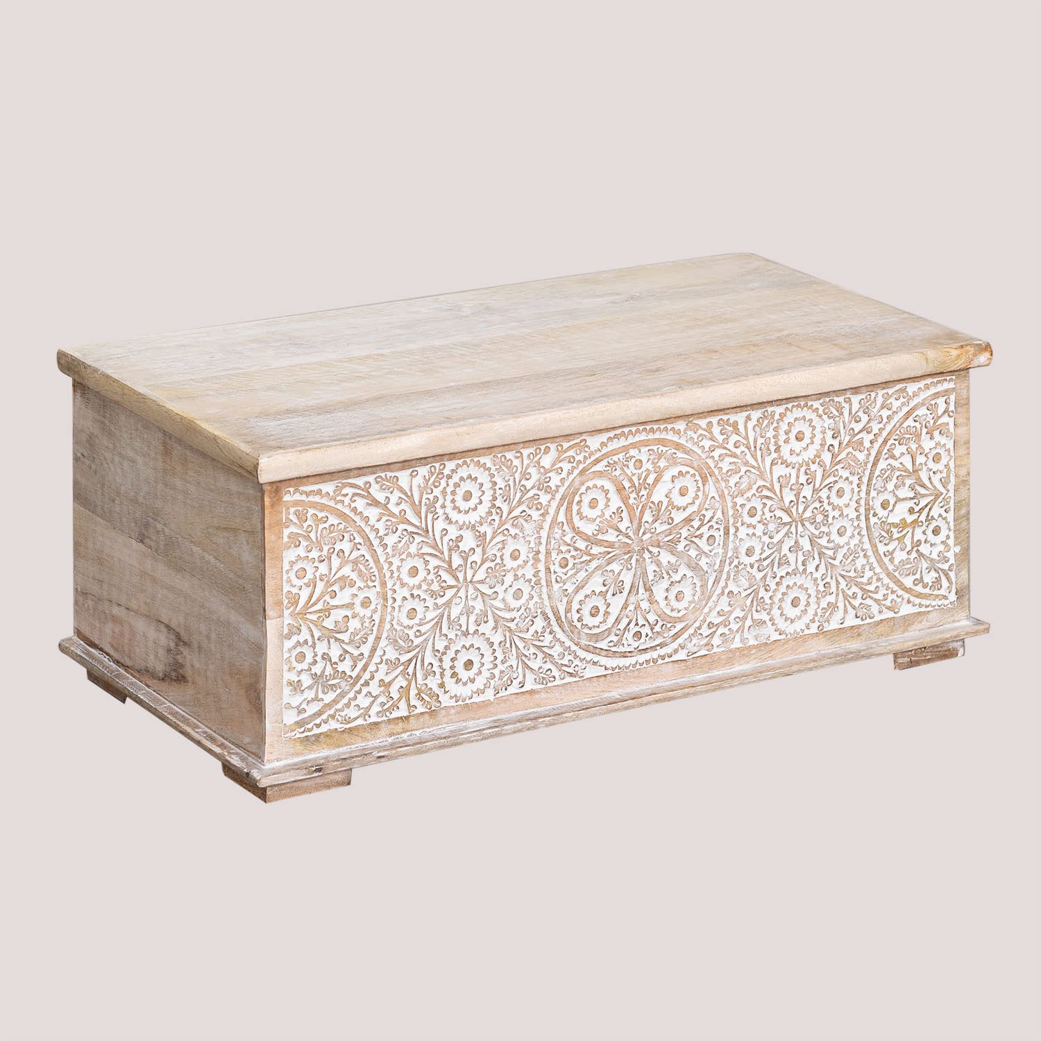 Sklum Nanup baule legno mango bianco vintage