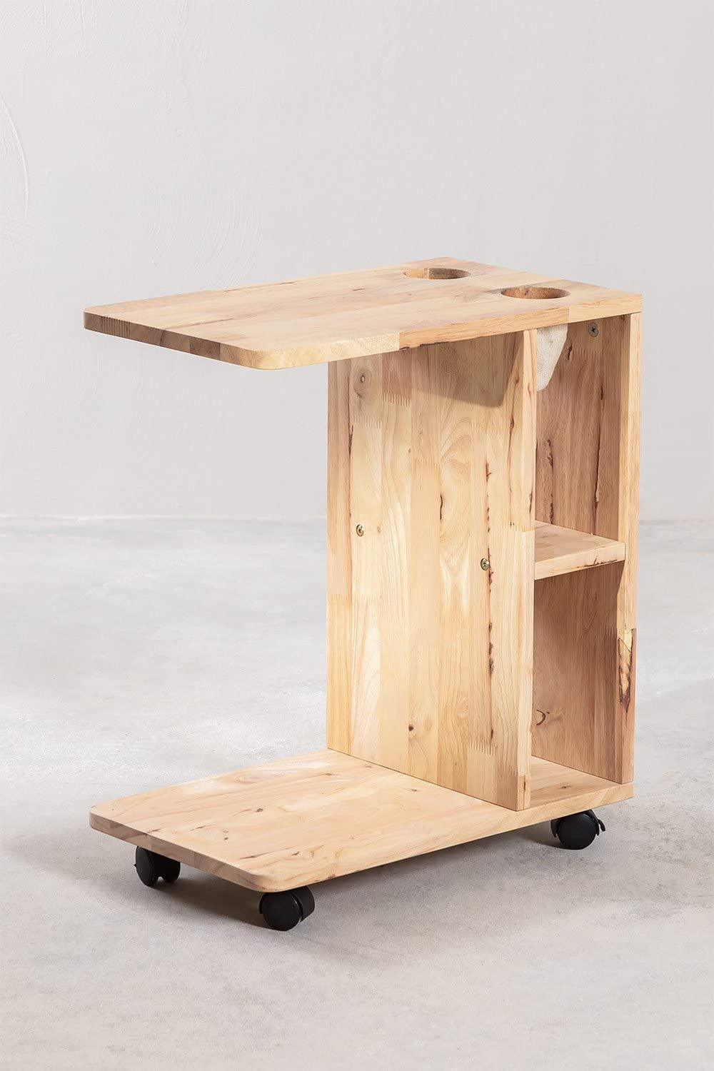 Sklum Arlan tavolino da divano in legno con ruote