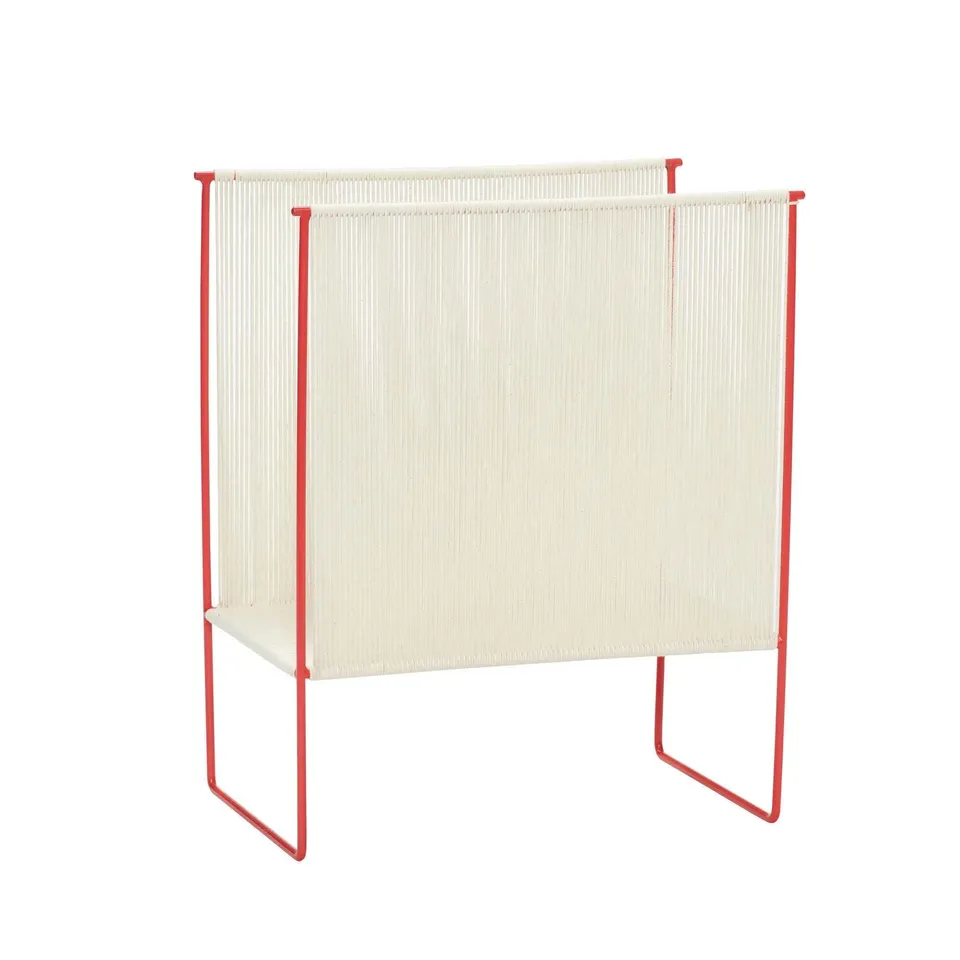Bambua String Magazine Holder portariviste rosso cotone