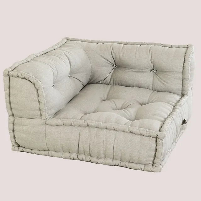 Sklum Dhel pouf divano grigio ghiaccio cotone