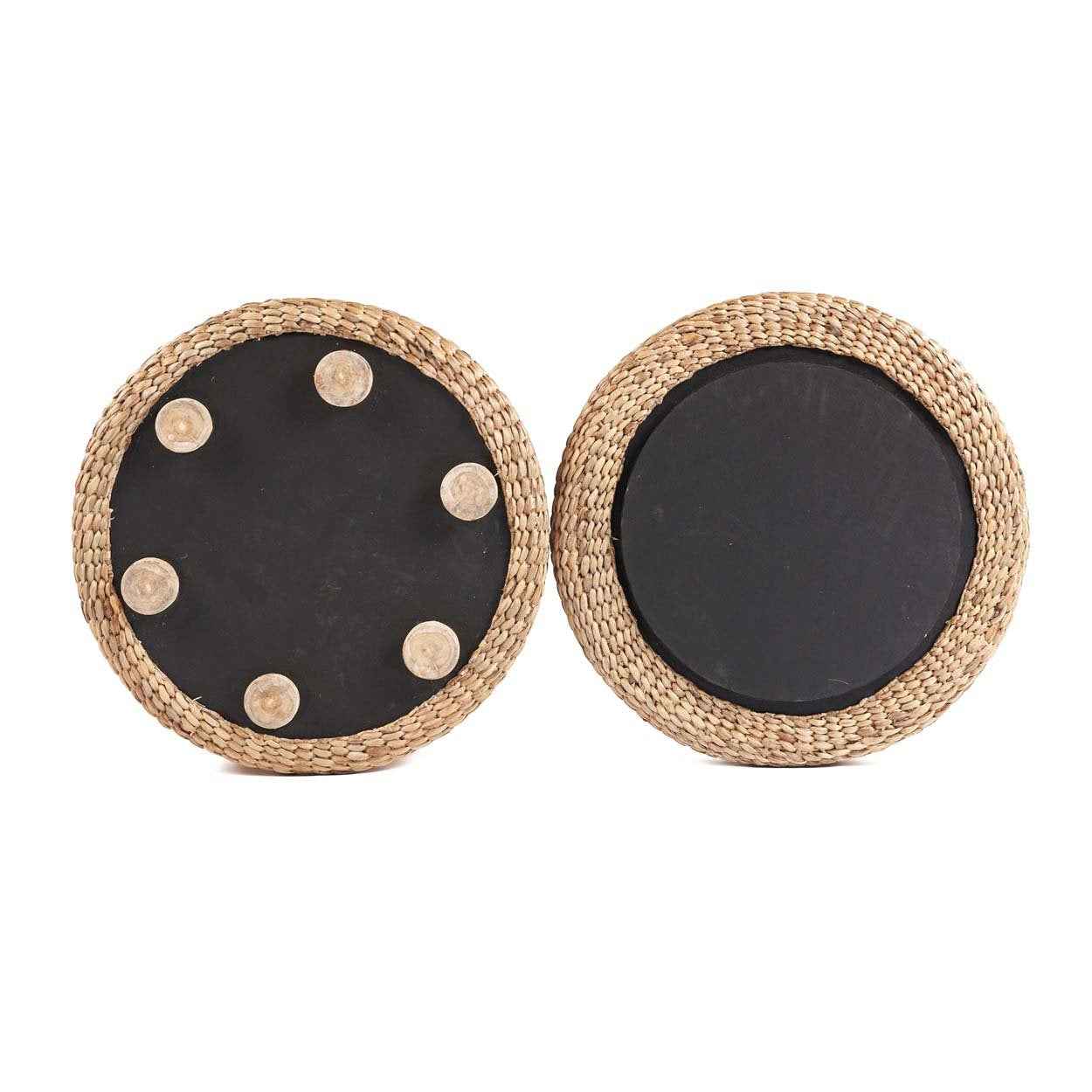 Bambua Circle pouf contenitore tondo naturale