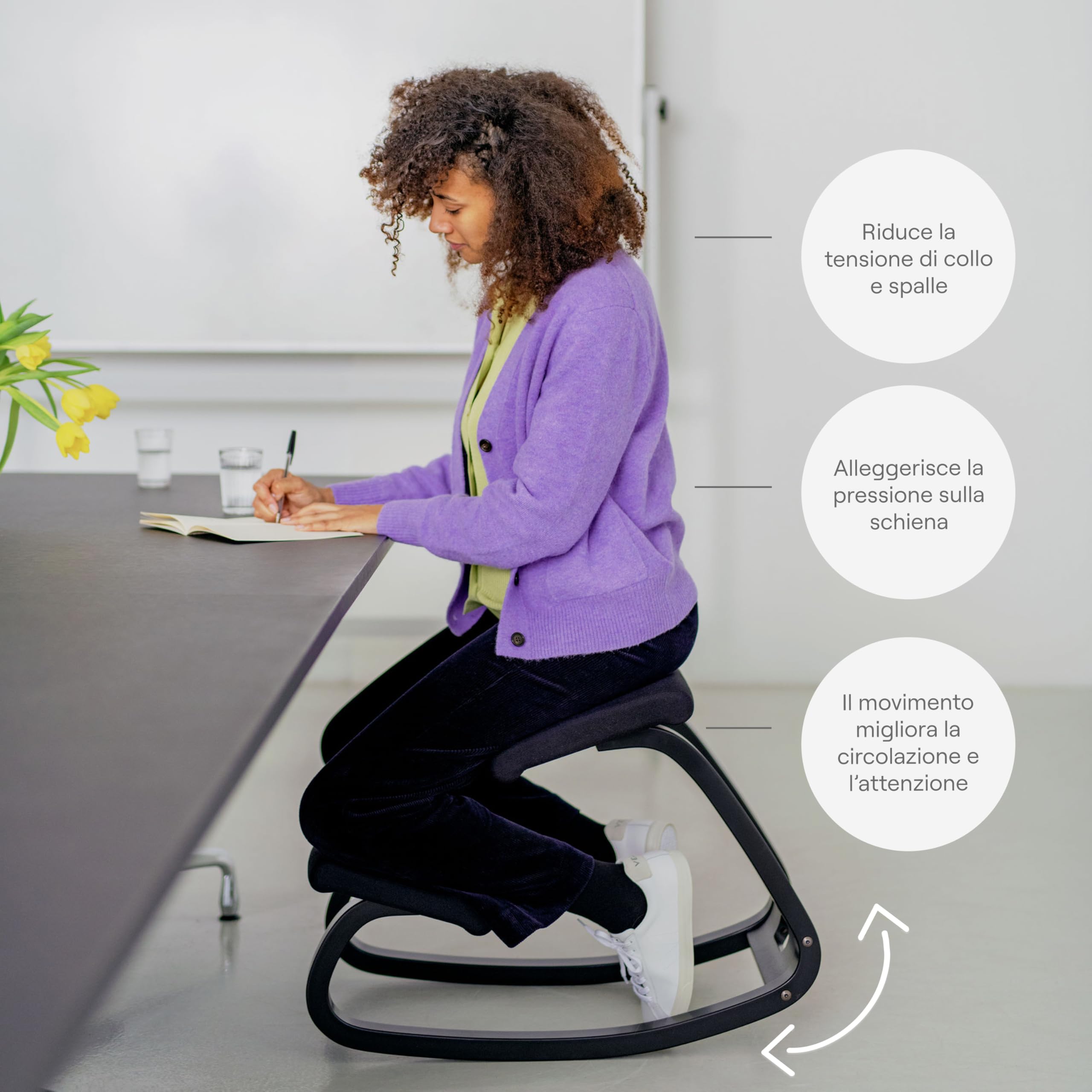 Varier Variable sedia ergonomica a dondolo naturale grigia