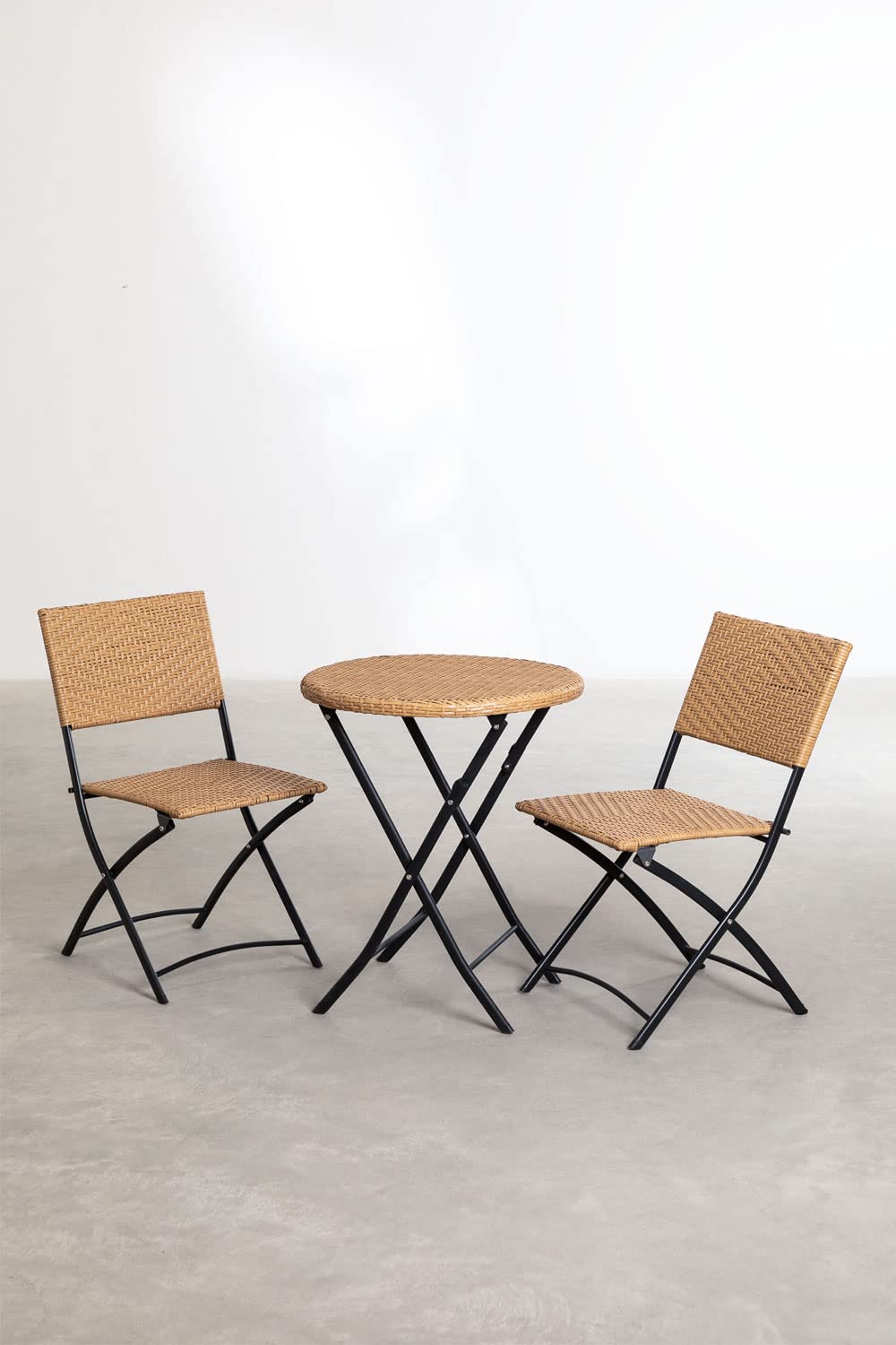 Sklum Beke Natural set giardino rattan 2 sedie tavolo