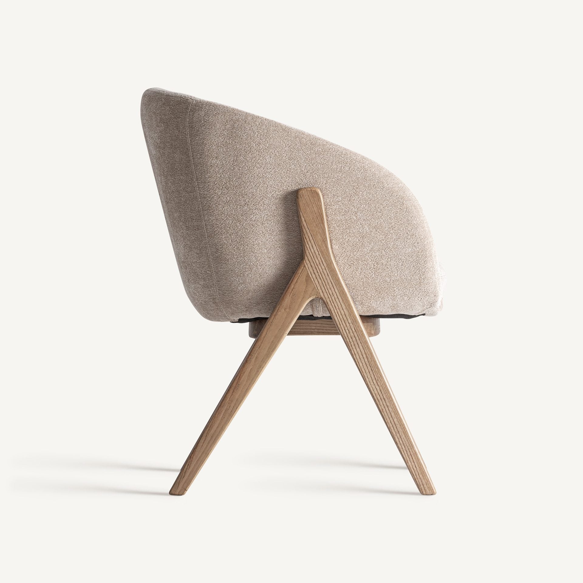 Bambua Lupin Sedia Imbottita Beige Gambe in Frassino