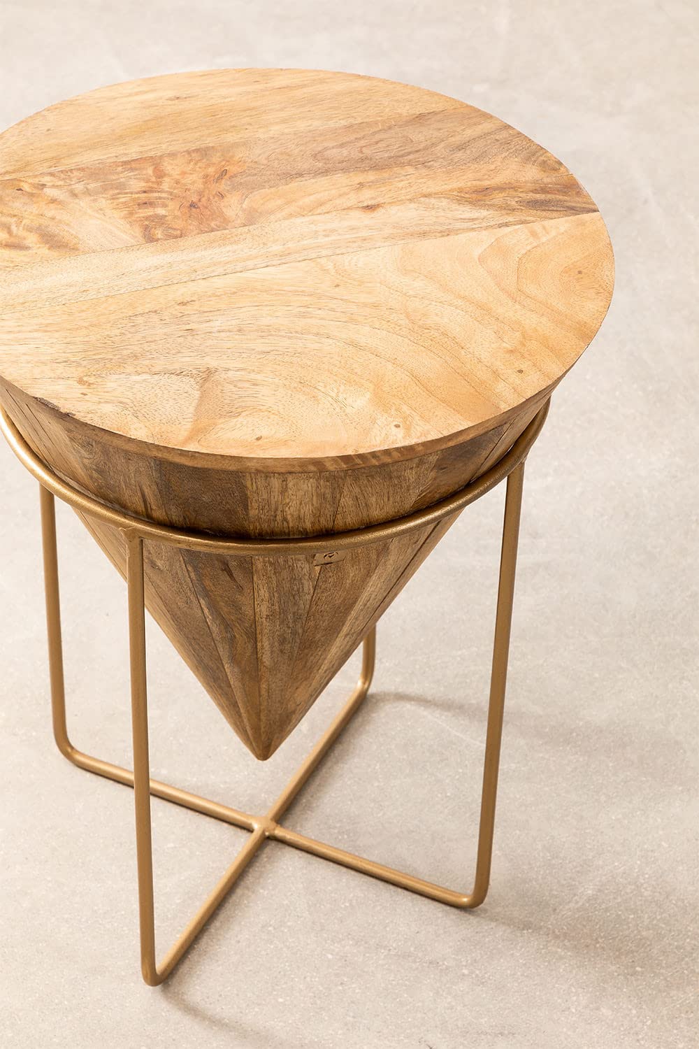 Sklum Piram Style Tavolino Rotondo D40 cm Legno Mango
