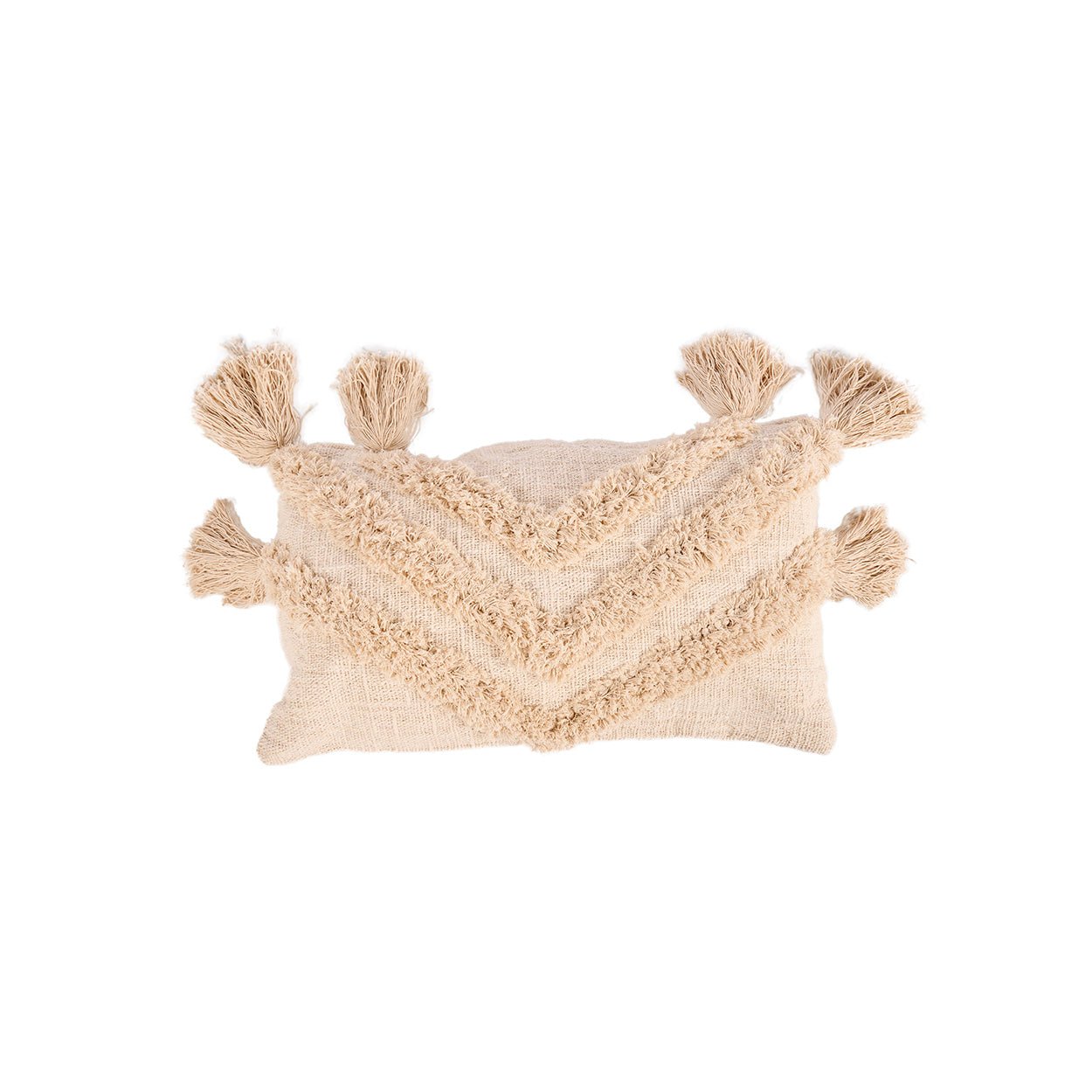 Bambua Nomad federa cuscino crema cotone con nappe