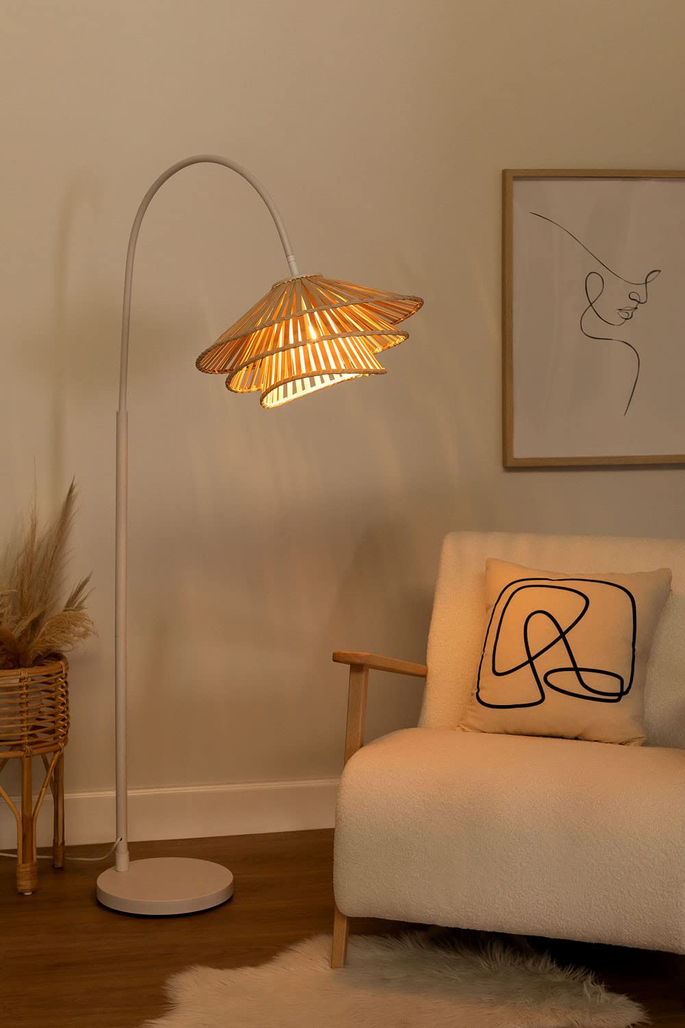 Sklum Taroucas lampada da terra bambù 161 cm