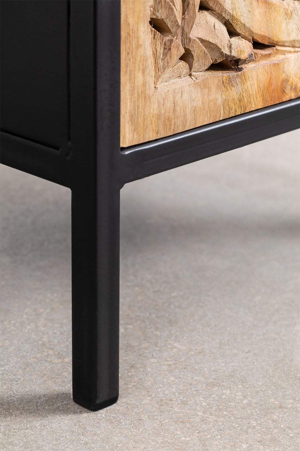 Sklum Semey comodino legno mango 40 cm black natural