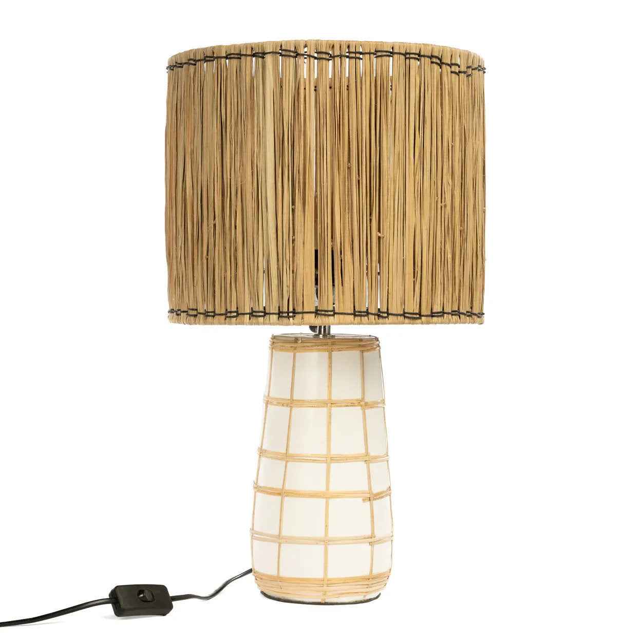 Bambua Molokai lampada da tavolo bianco naturale