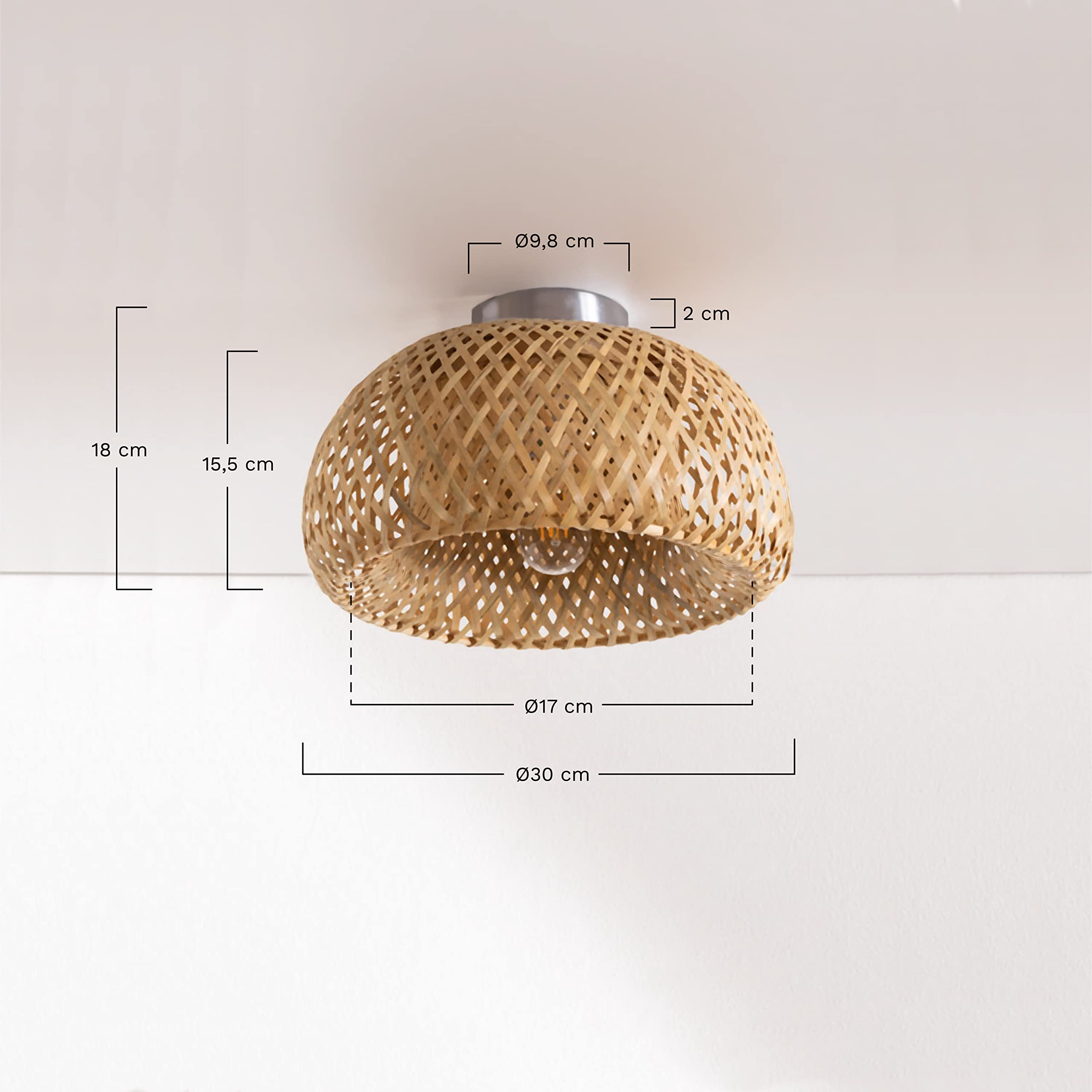Sklum Taumper Lampada da Soffitto in Bambù Ø30 cm