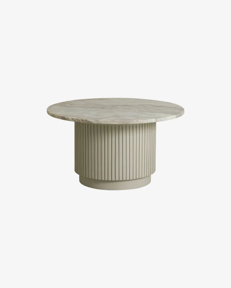 Bambua Erie tavolino rotondo marmo avorio