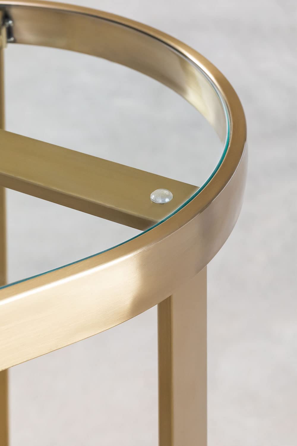 Sklum Amelia consolle vetro e acciaio oro opaco 100 cm