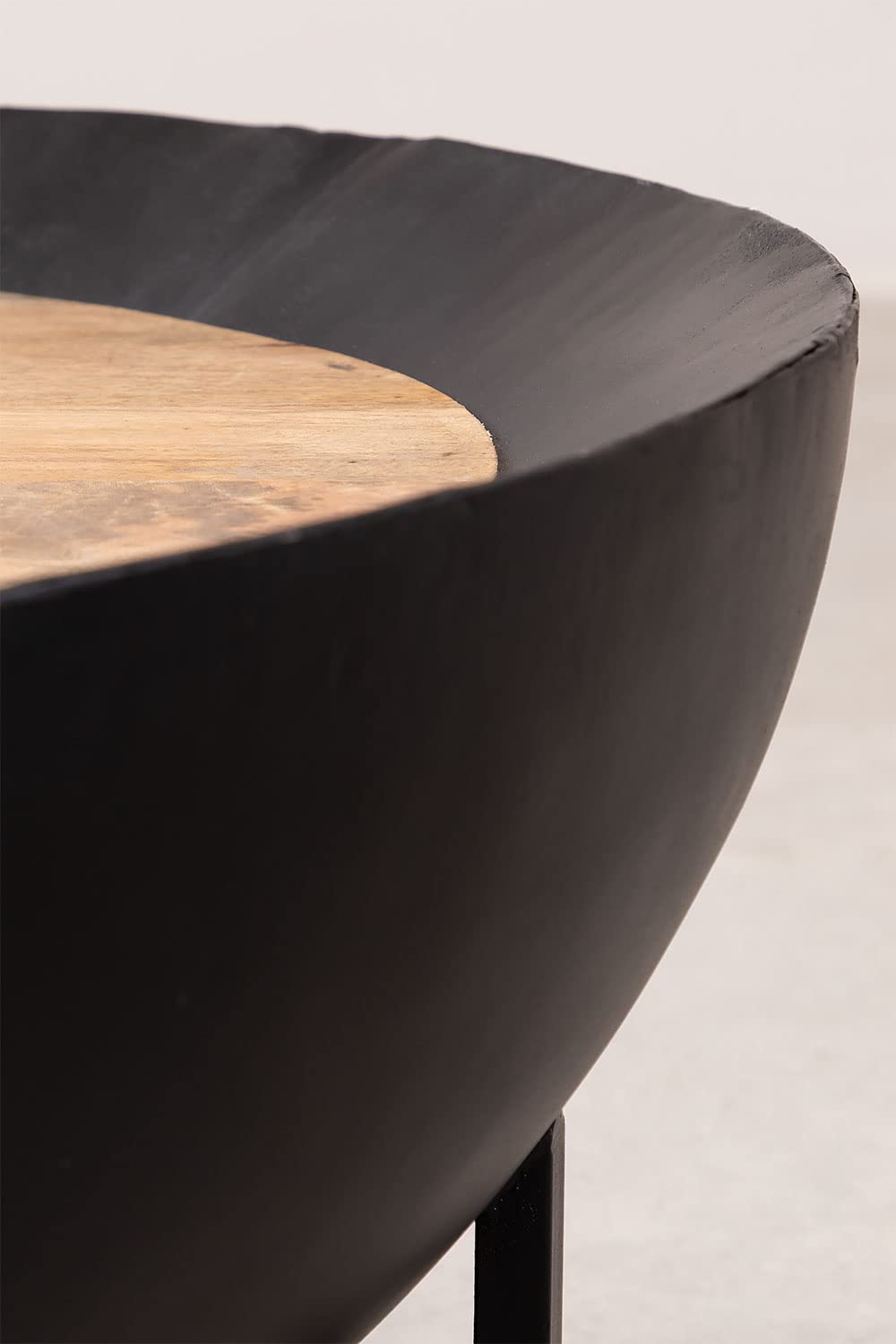 Sklum Curtis Tavolino Rotondo Ø90 cm in Mango Nero