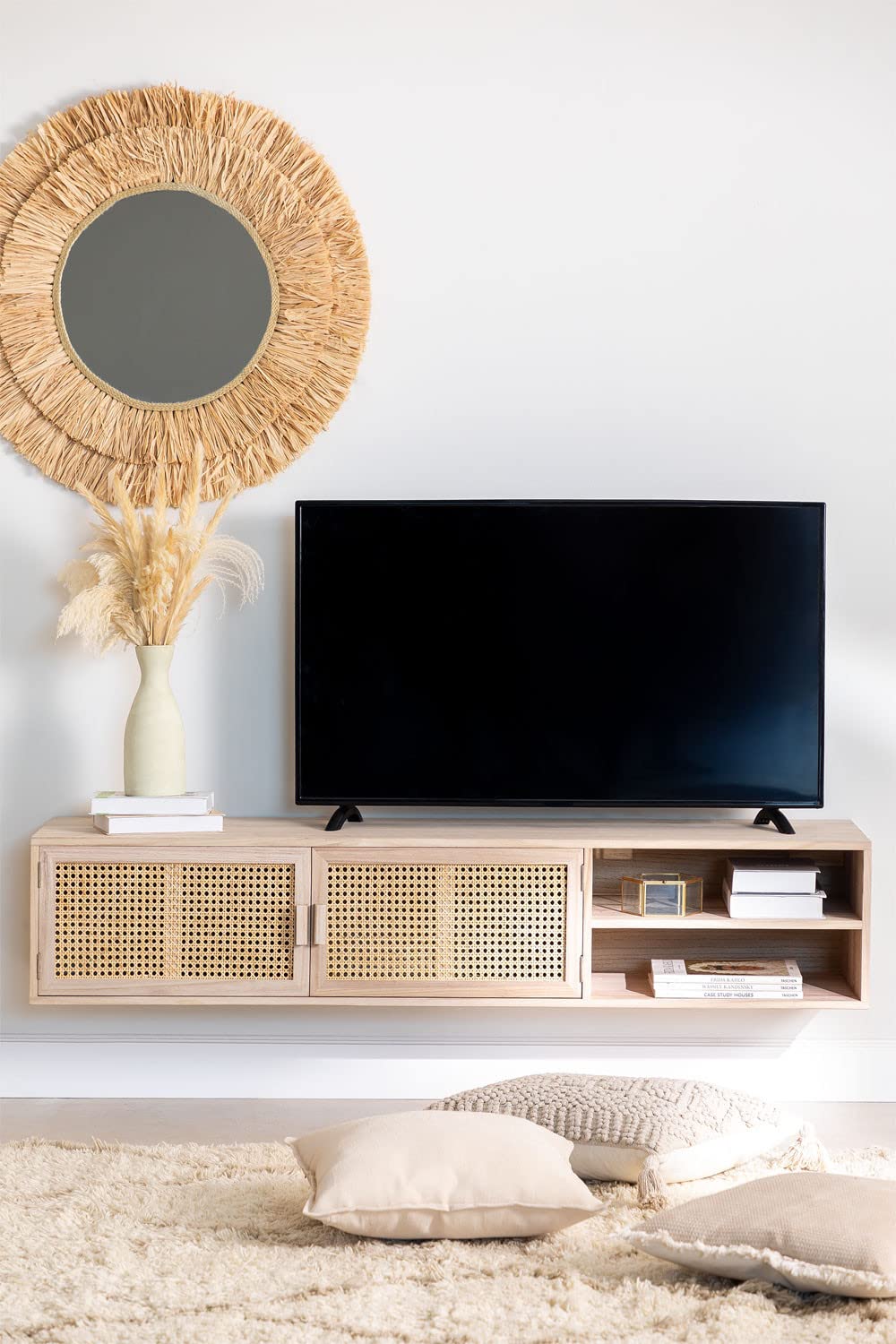 Sklum Ralik mobile TV sospeso legno 150 cm rattan