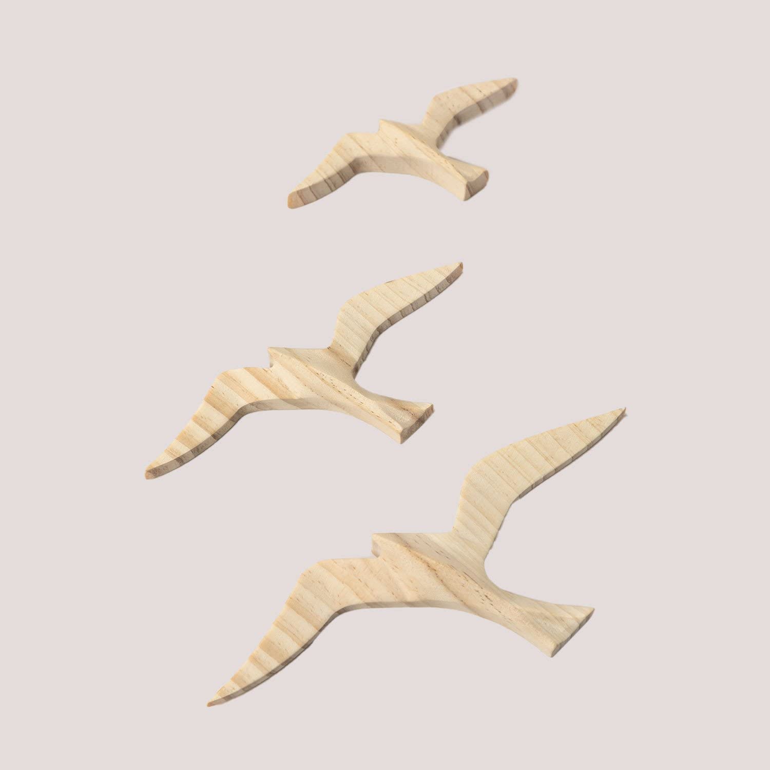 Sklum Juno set 3 figure decorative legno pino
