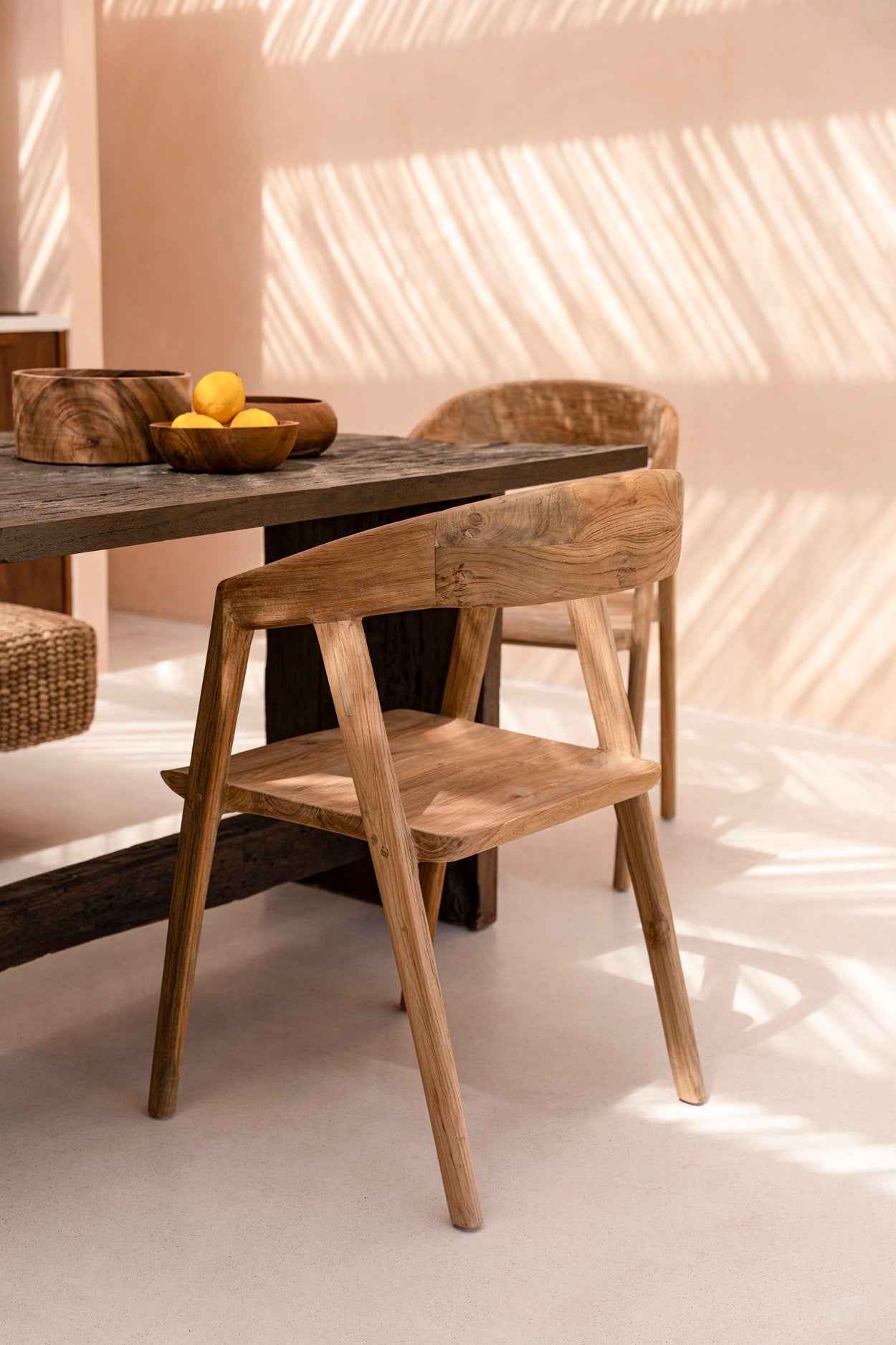 Bambua Teluk sedia da pranzo legno teak riciclato