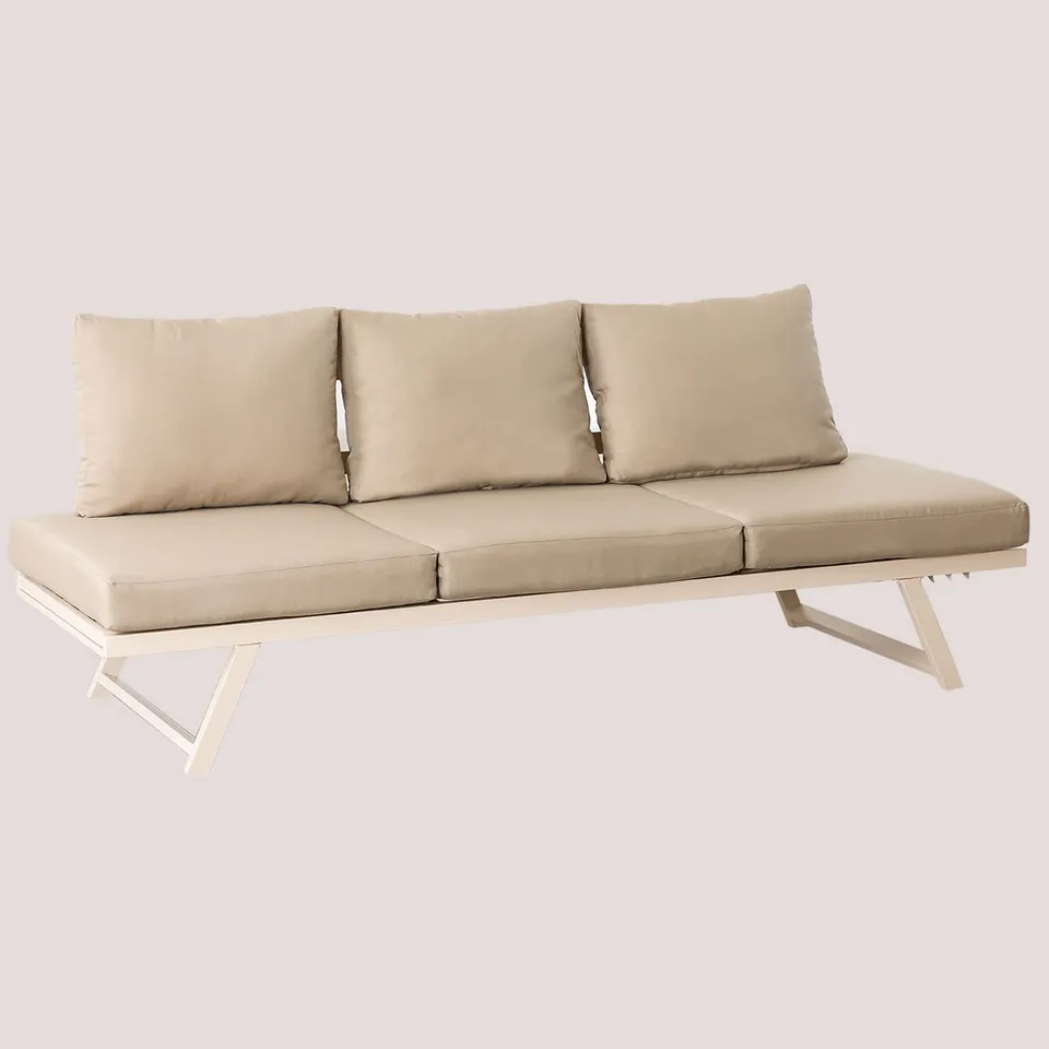 Sklum Libanc divano da giardino 3 posti beige reclinabile