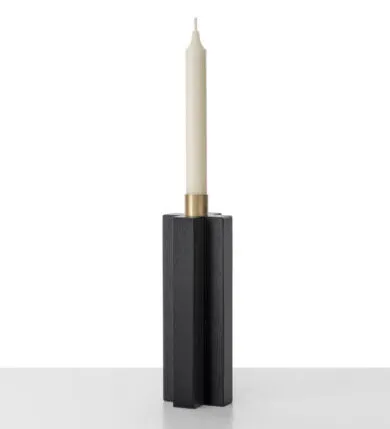 Colé Constantin II portacandele rovere nero legno